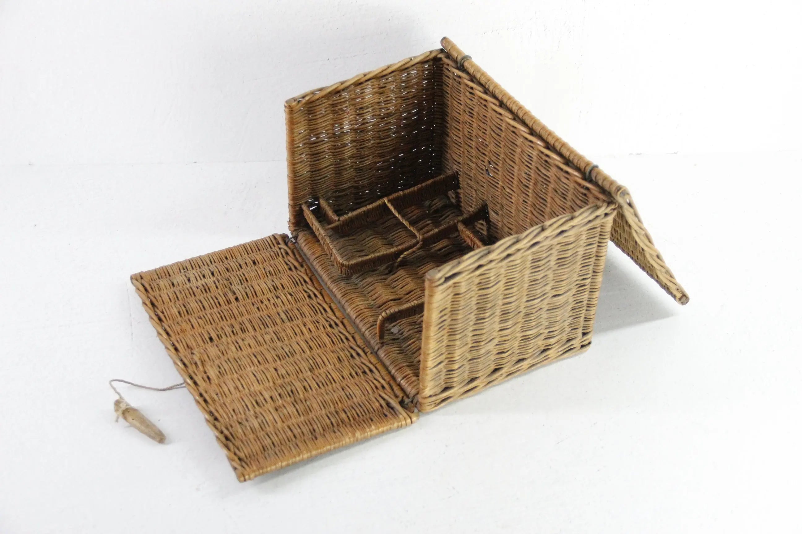 French Picnic Basket | Antique Wicker Travel Caddy  Debra Hall Lifestyle