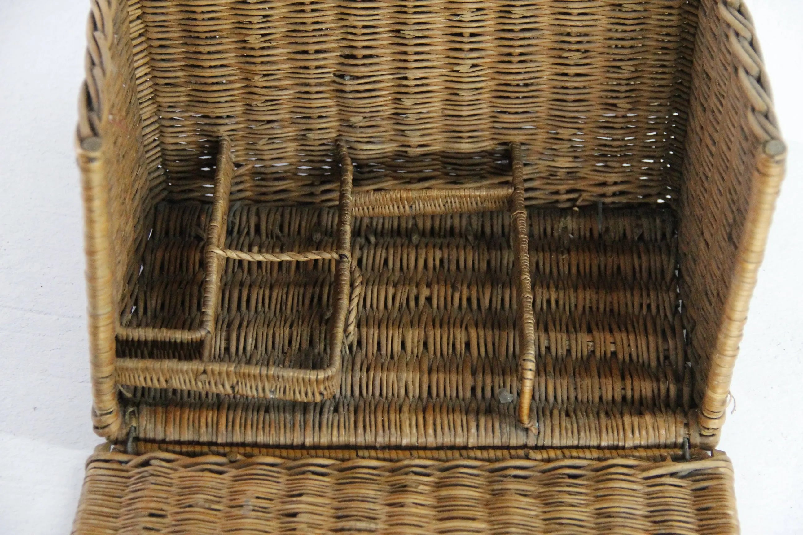 French Picnic Basket | Antique Wicker Travel Caddy  Debra Hall Lifestyle