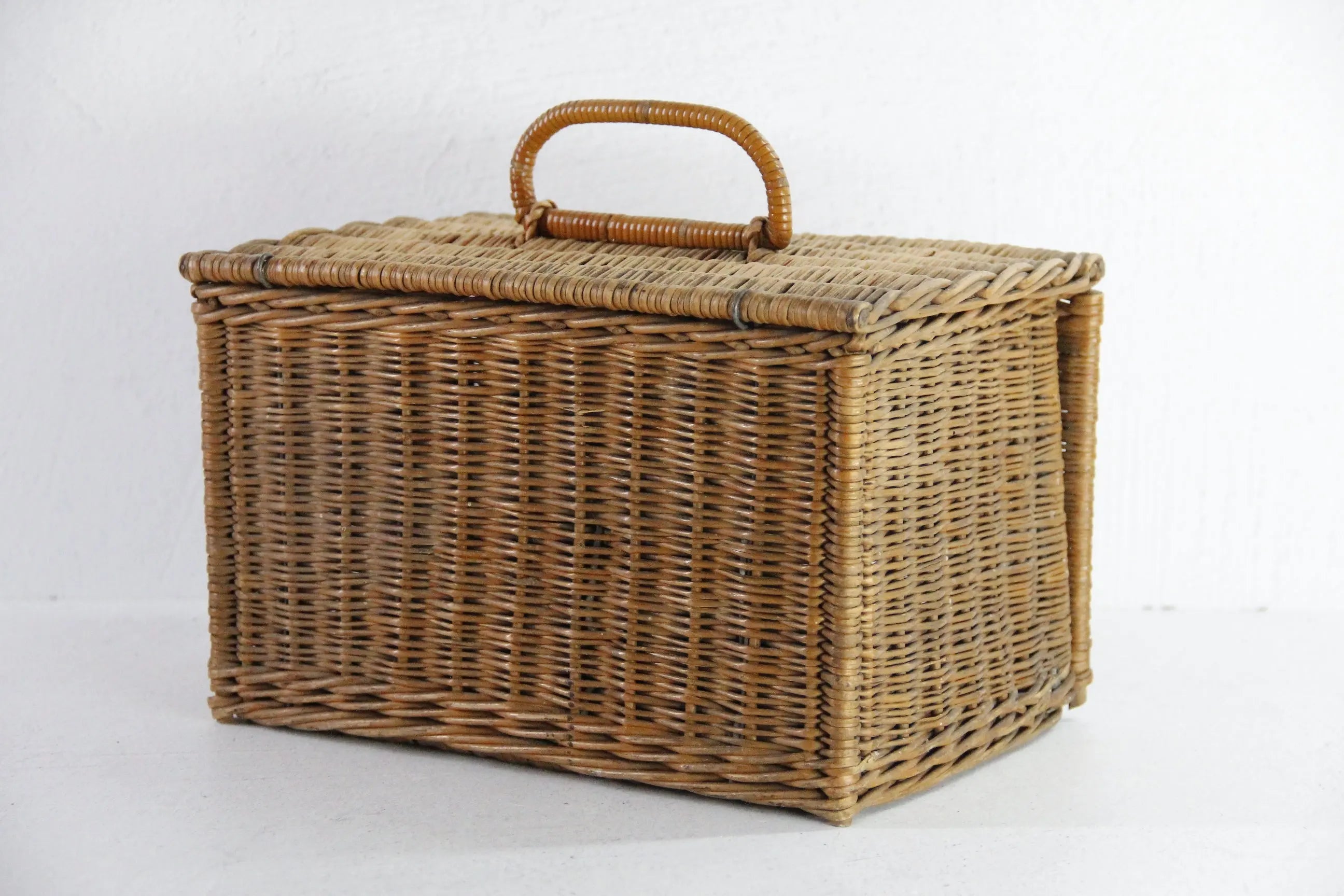 French Picnic Basket | Antique Wicker Travel Caddy  Debra Hall Lifestyle