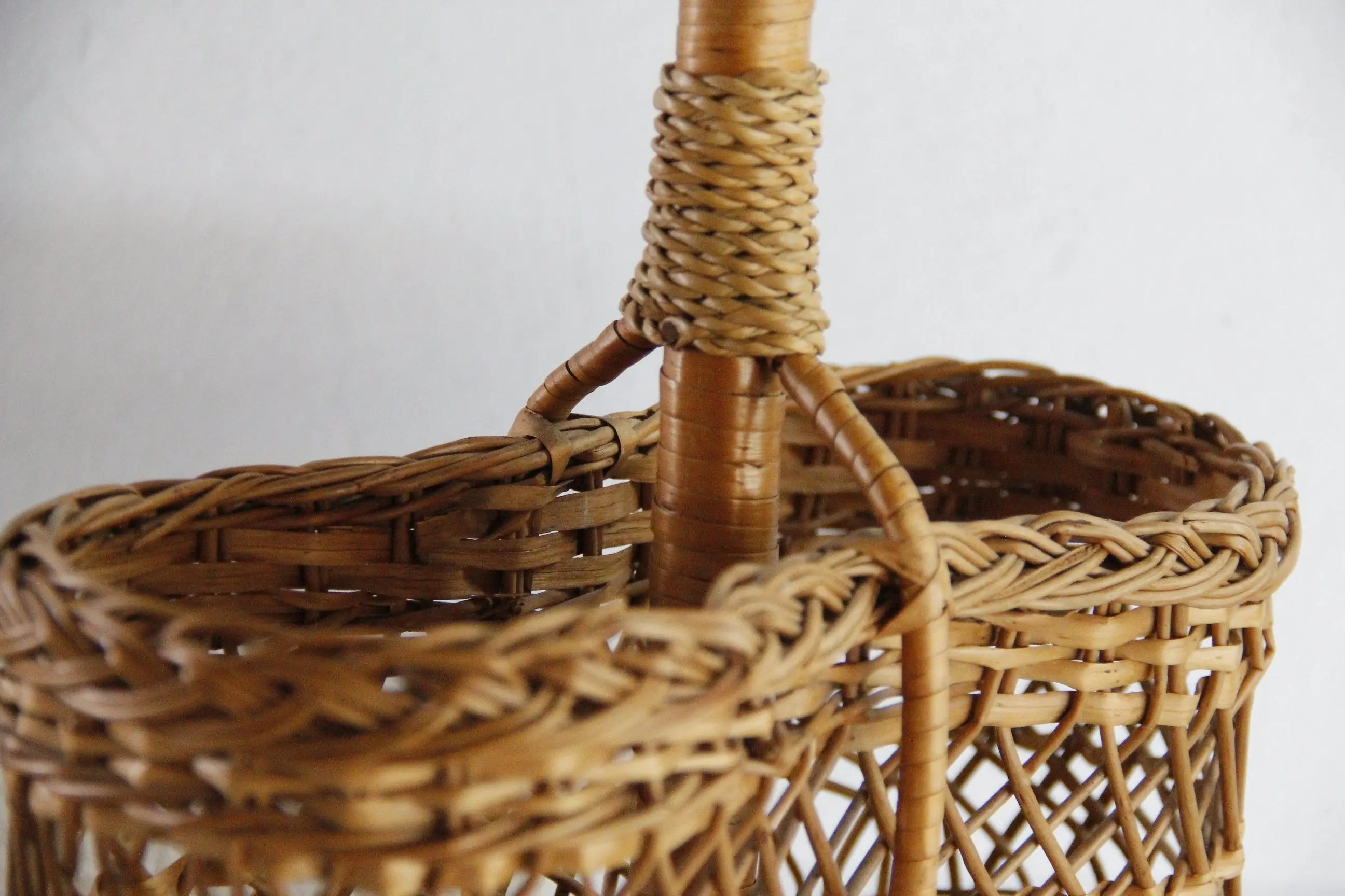 French Wicker Wine Bottle Carrier | Vintage Utensil Caddy  Debra Hall Lifestyle