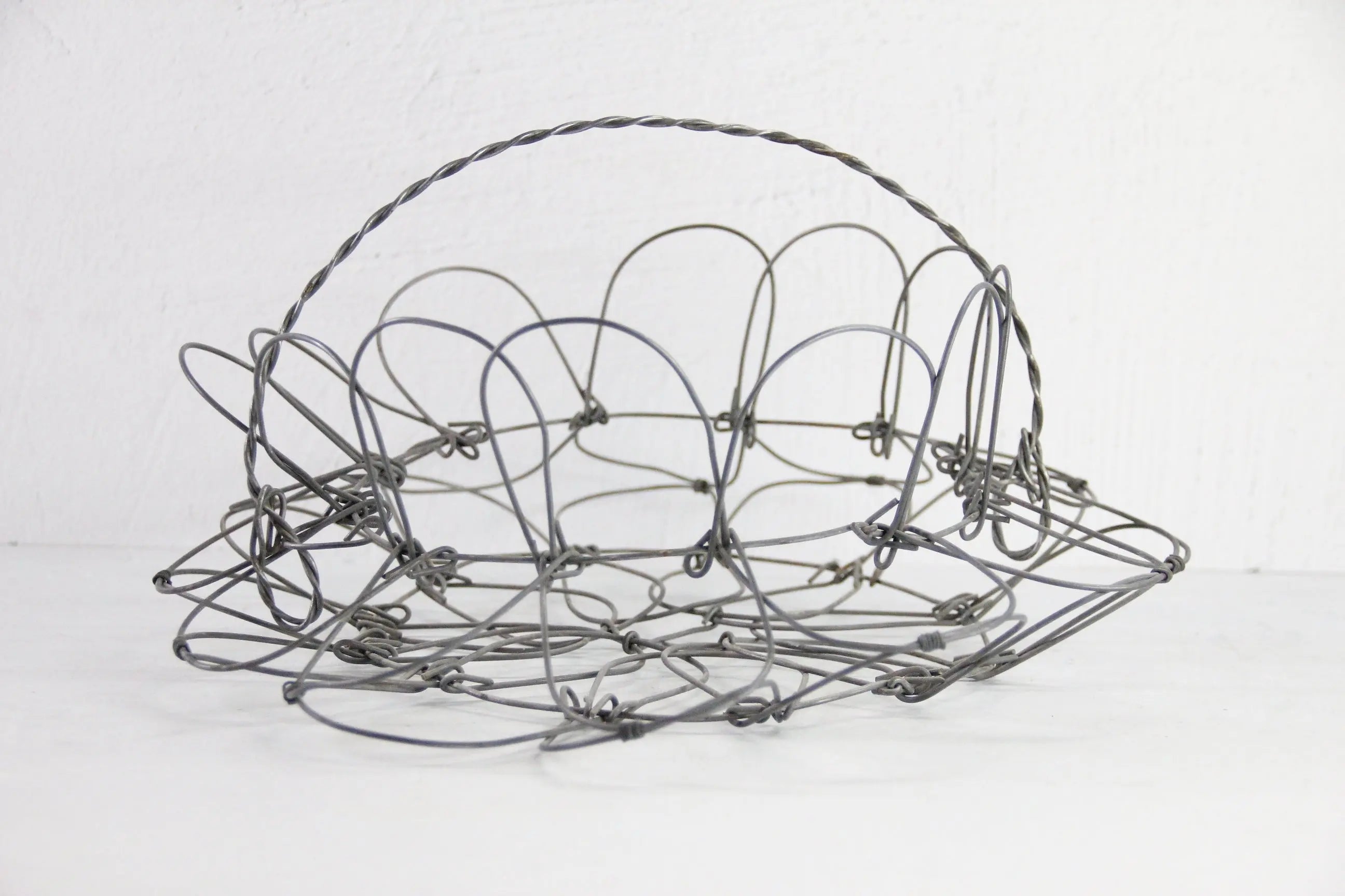 French Wire Egg Basket Vintage | Collapsable with Handle LG  Debra Hall Lifestyle