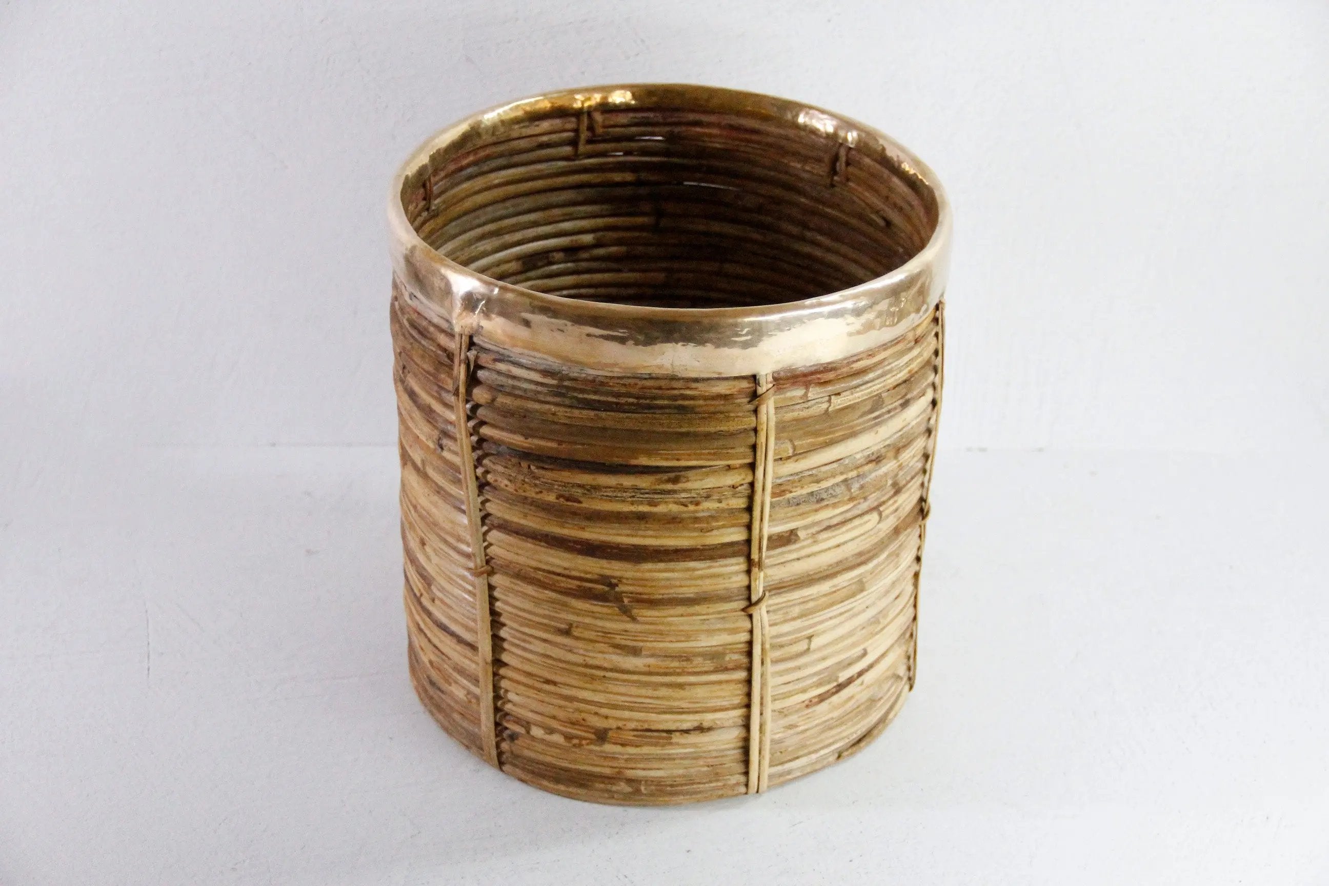 Gabriella Crespi Bamboo Basket | Italian Style Pencil Reed  Debra Hall Lifestyle