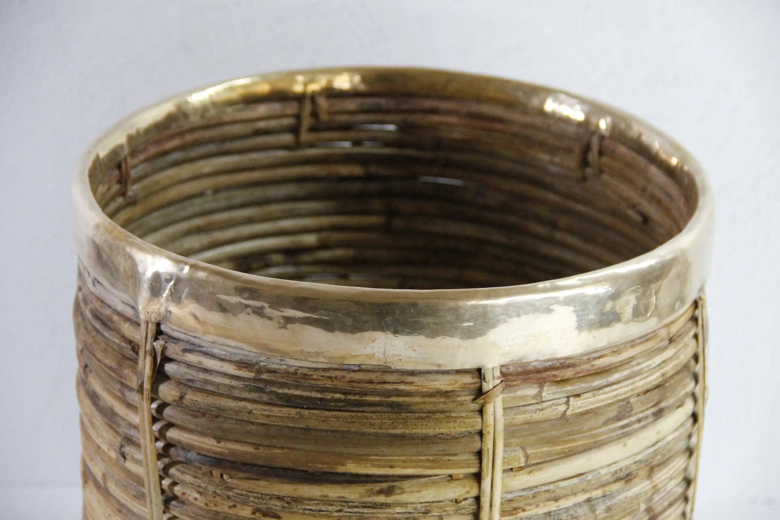 Gabriella Crespi Bamboo Basket | Italian Style Pencil Reed  Debra Hall Lifestyle