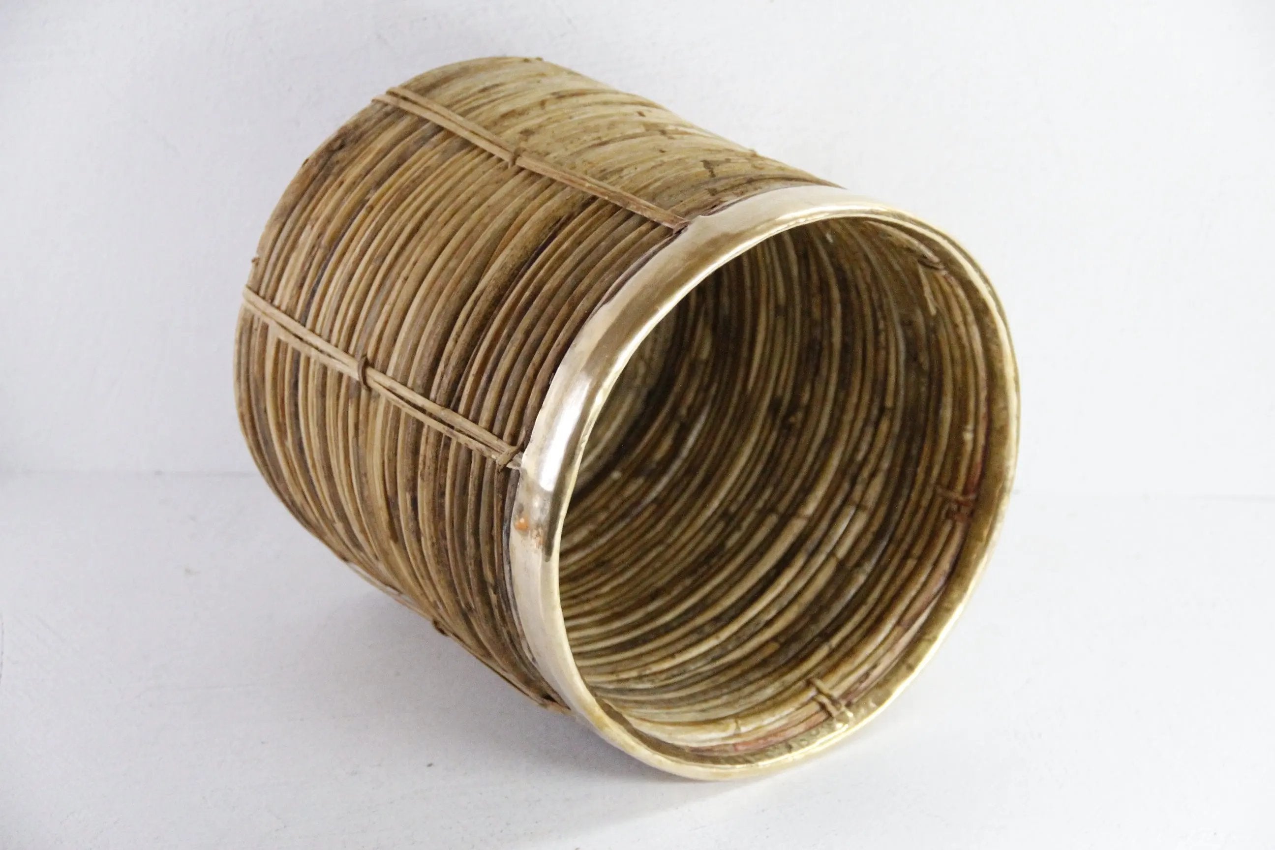 Gabriella Crespi Bamboo Basket | Italian Style Pencil Reed  Debra Hall Lifestyle