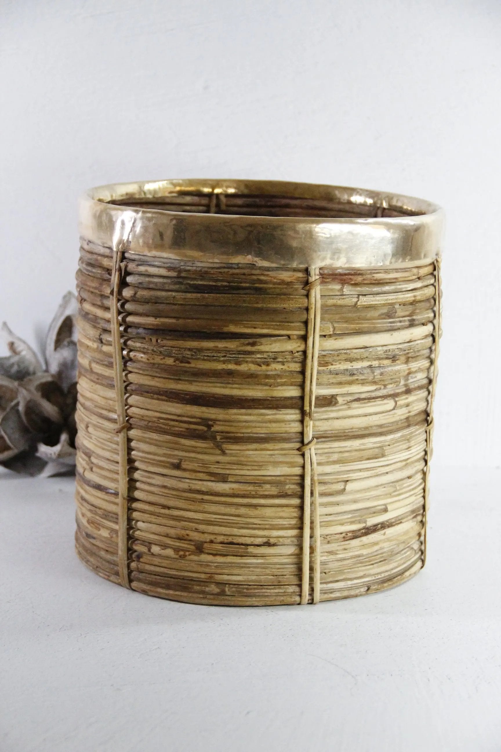 Gabriella Crespi Bamboo Basket | Italian Style Pencil Reed  Debra Hall Lifestyle
