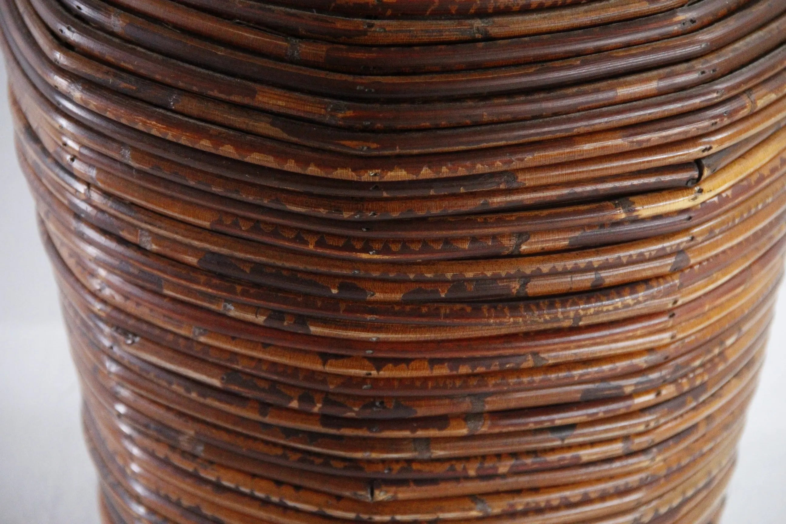 Gabriella Crespi Style Pencil Reed Lidded Basket | Round Storage  Debra Hall Lifestyle