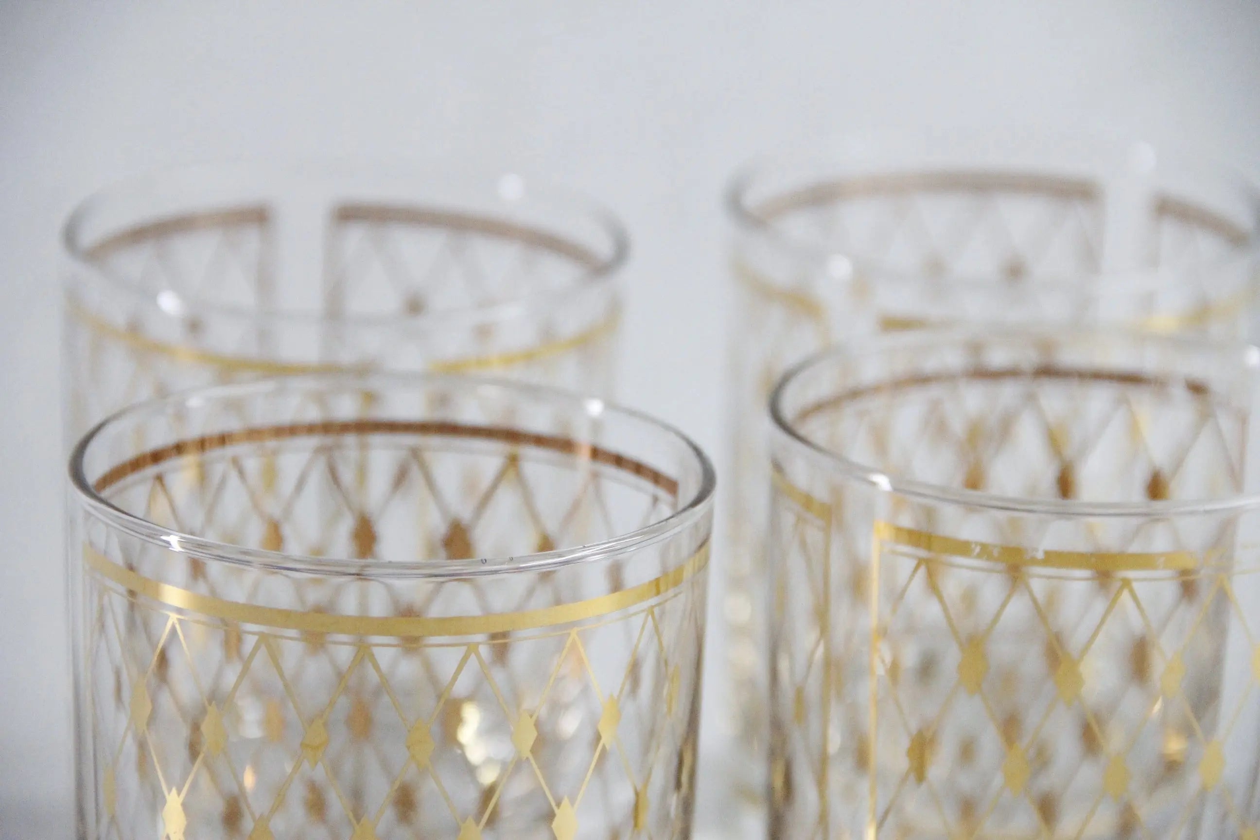 Georges Briard Glasses 22K Gold Harlequin Old Fashioned Set  Debra Hall Lifestyle