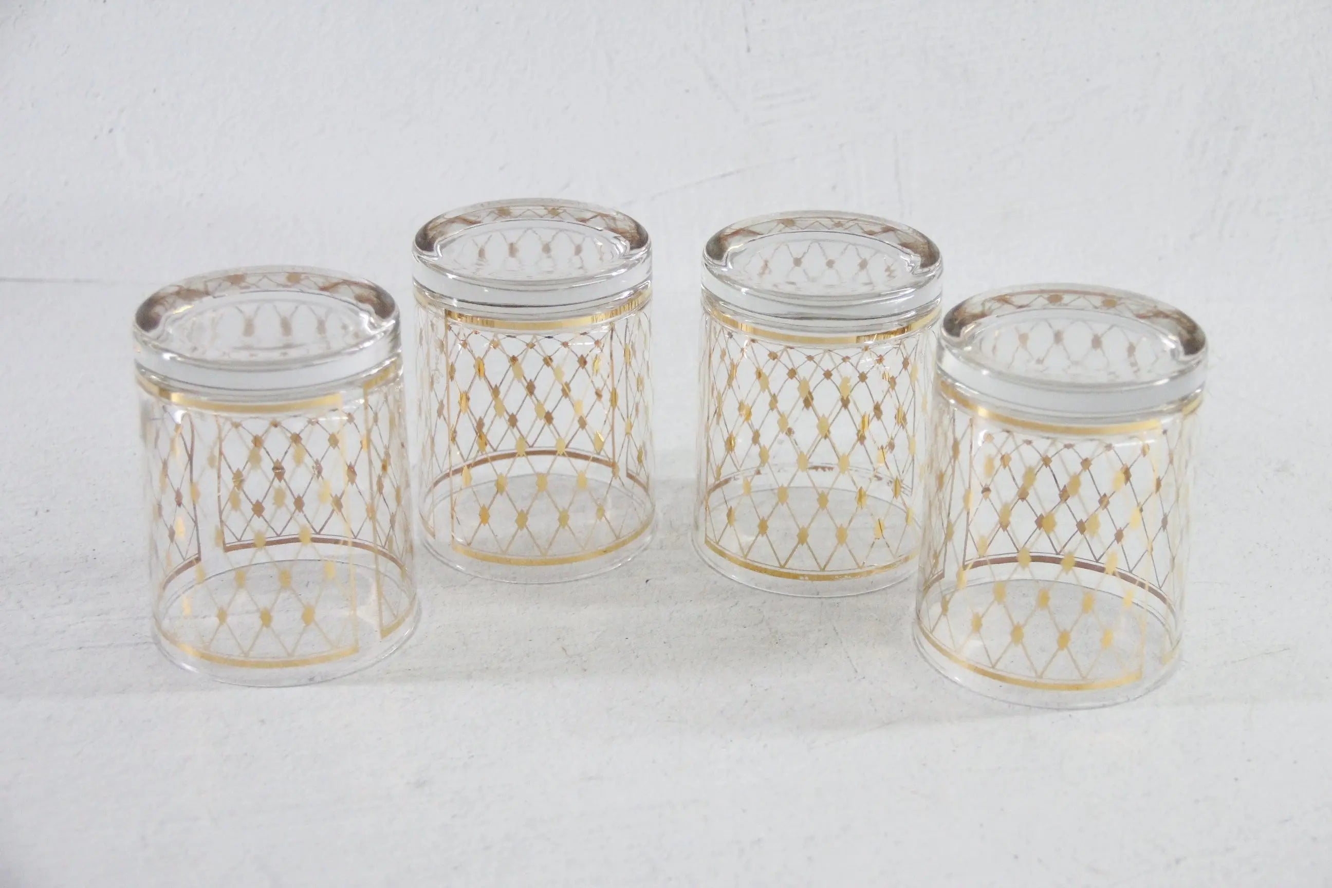 Georges Briard Glasses 22K Gold Harlequin Old Fashioned Set  Debra Hall Lifestyle