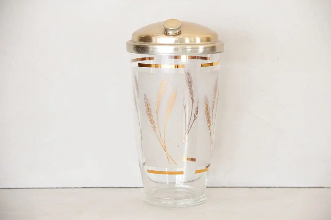 Vintage midcentury what's your number cocktail shaker / 2024 vintage barware / glass cocktail shaker