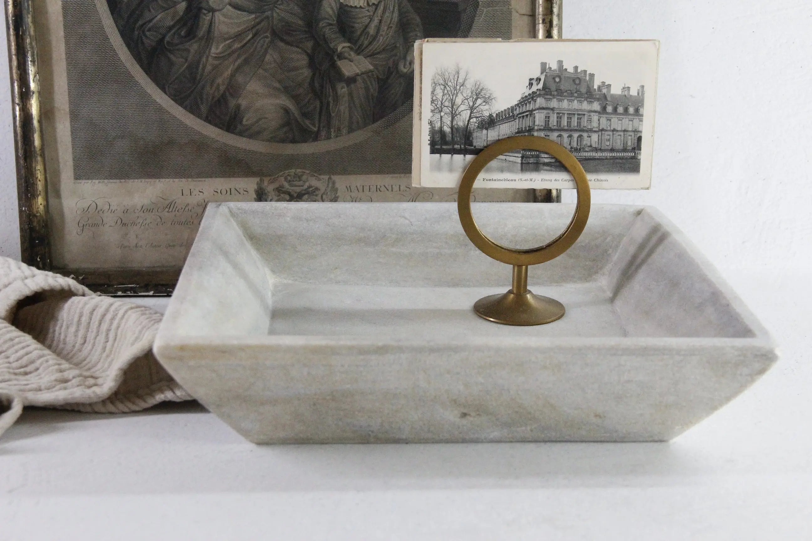 Hand Carved Marble Tray | Large Square 12" Gallery