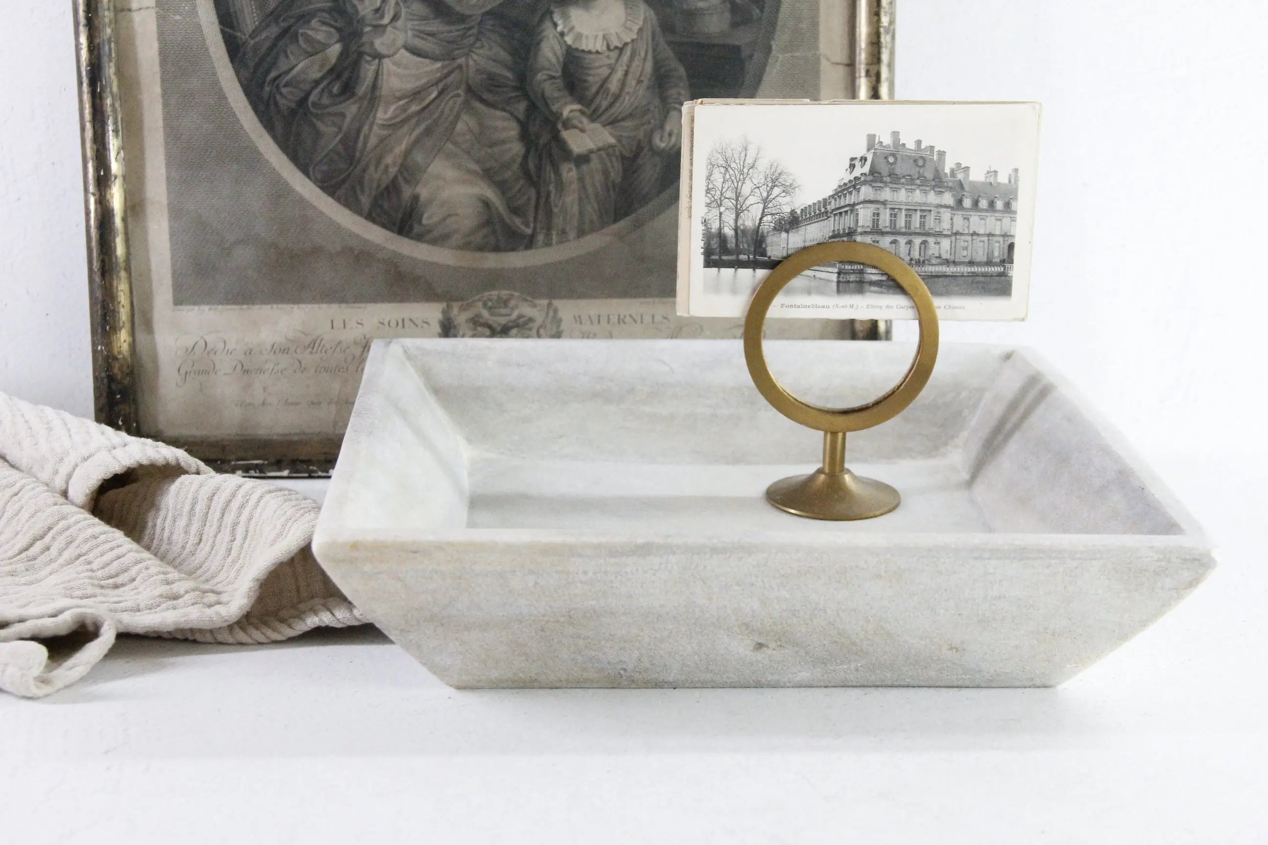 Hand Carved Marble Tray | Large Square 12" Gallery