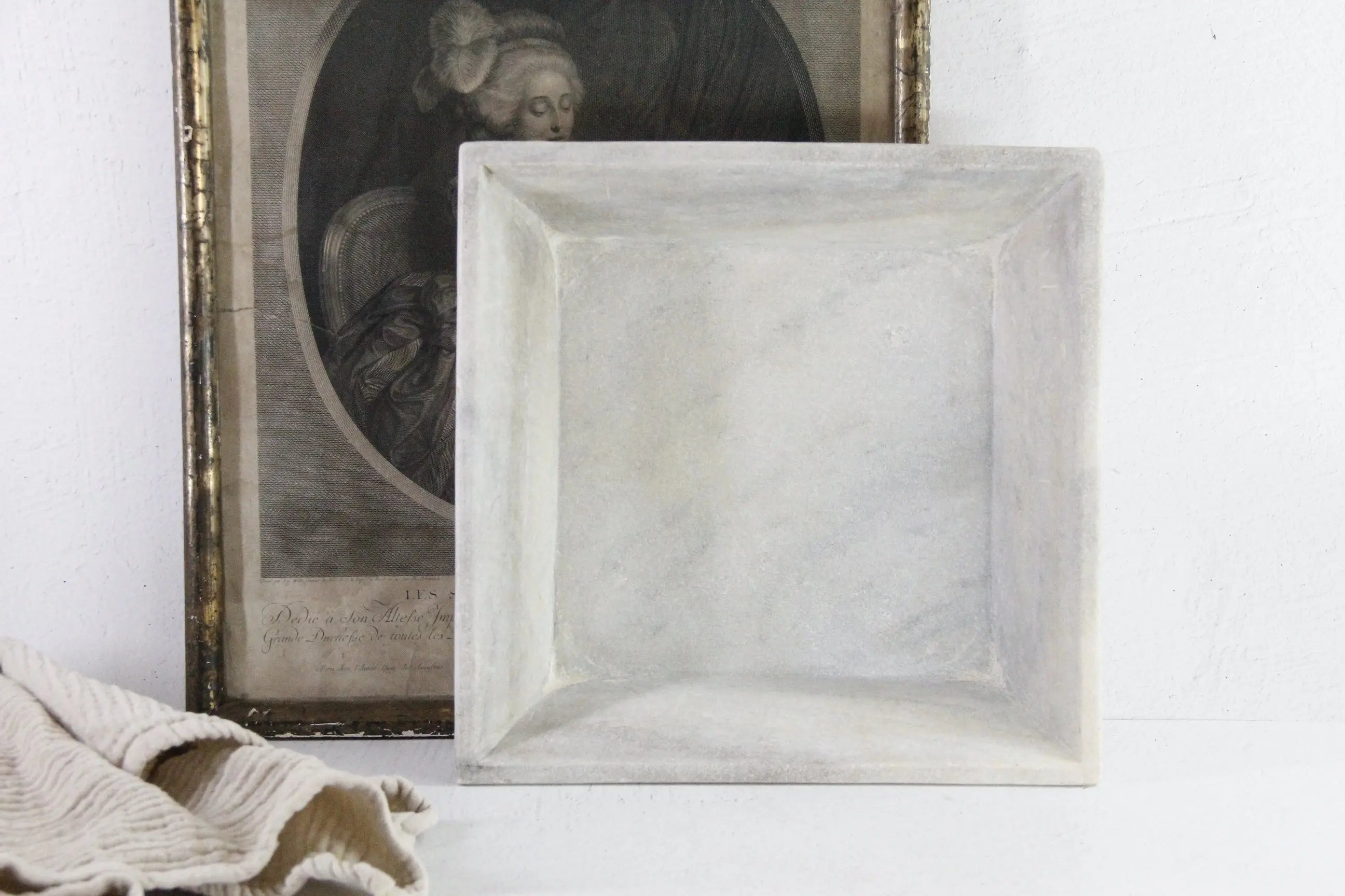Hand Carved Marble Tray | Large Square 12" Gallery
