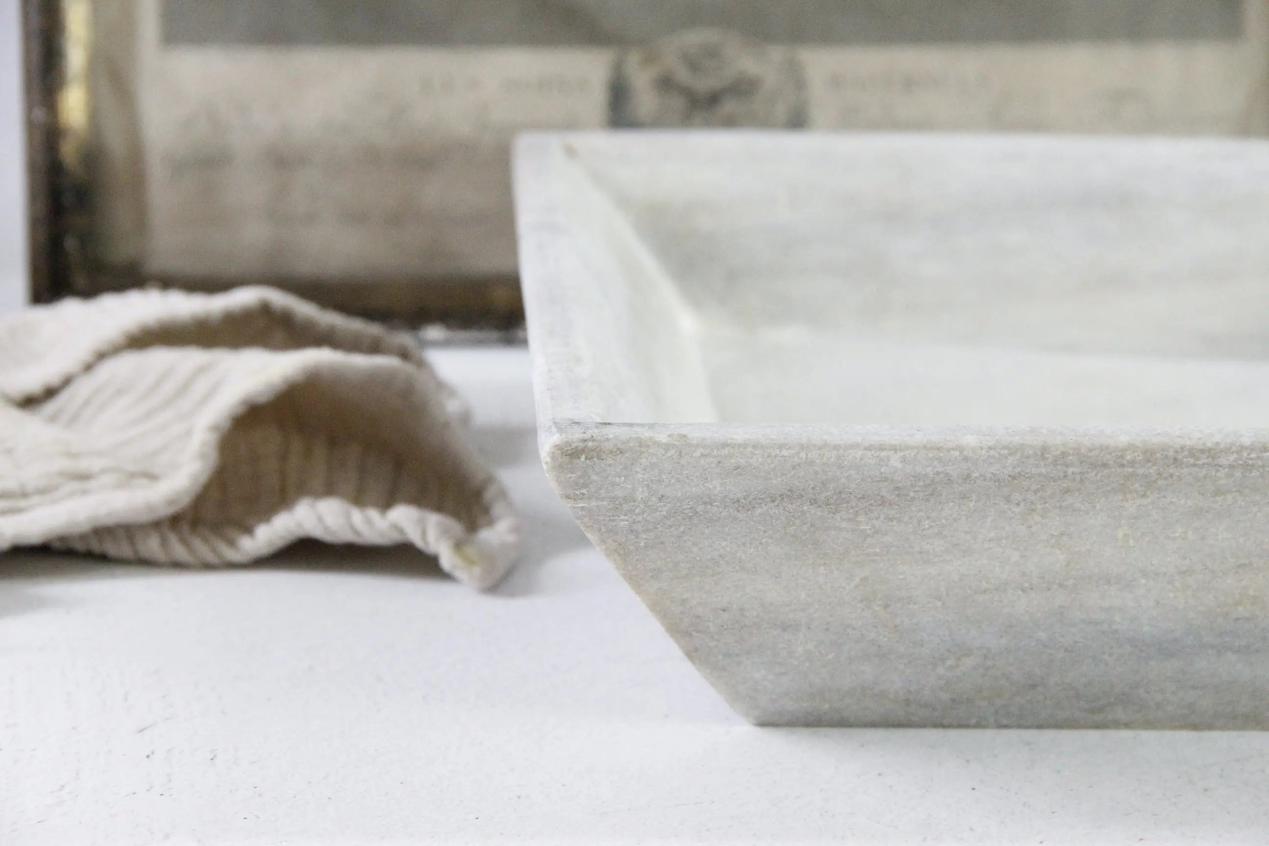 Hand Carved Marble Tray | Large Square 12" Gallery