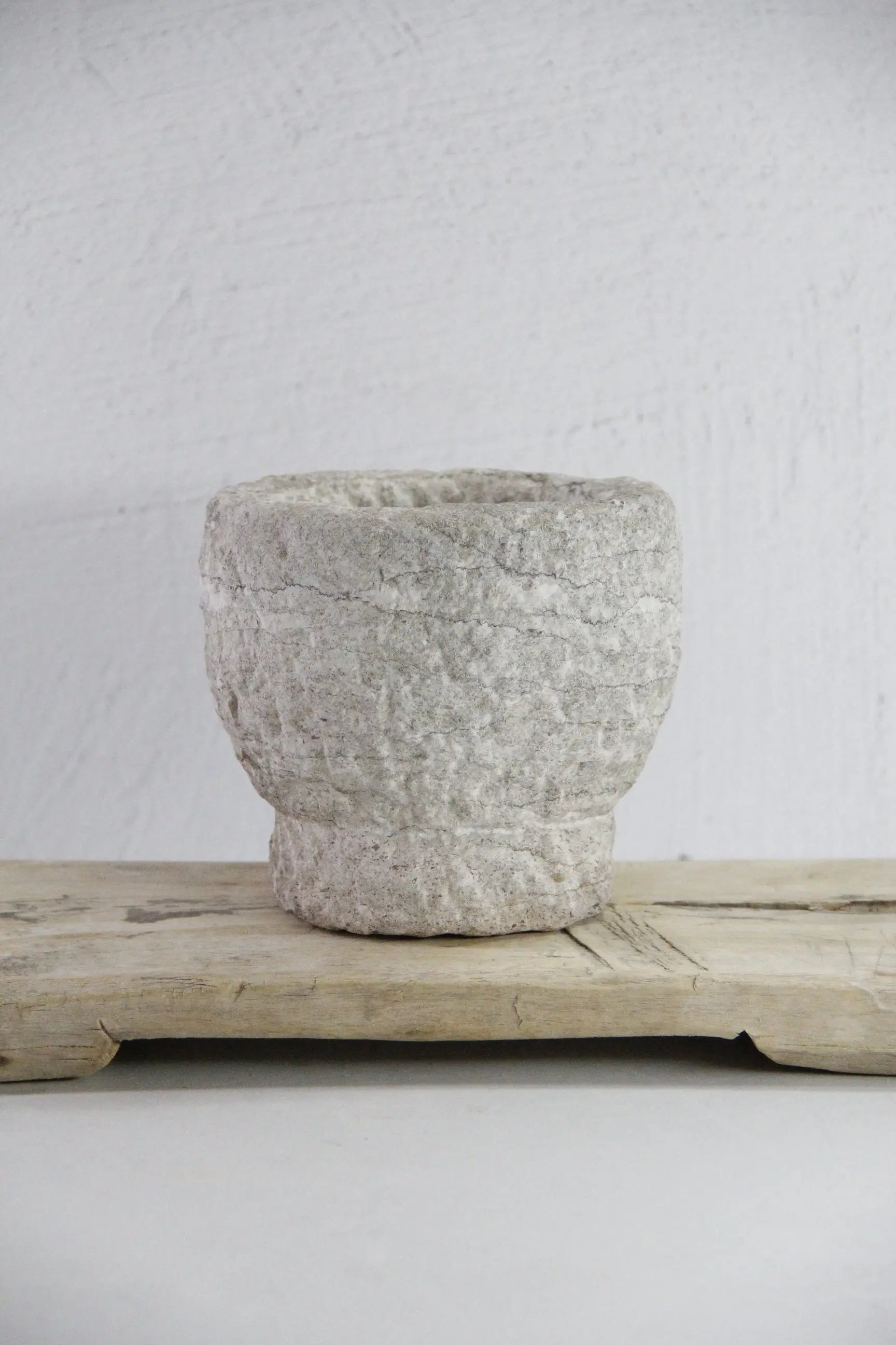 Hand Carved Stone Mortar Vintage | Limestone Garlic Grinder  Debra Hall Lifestyle