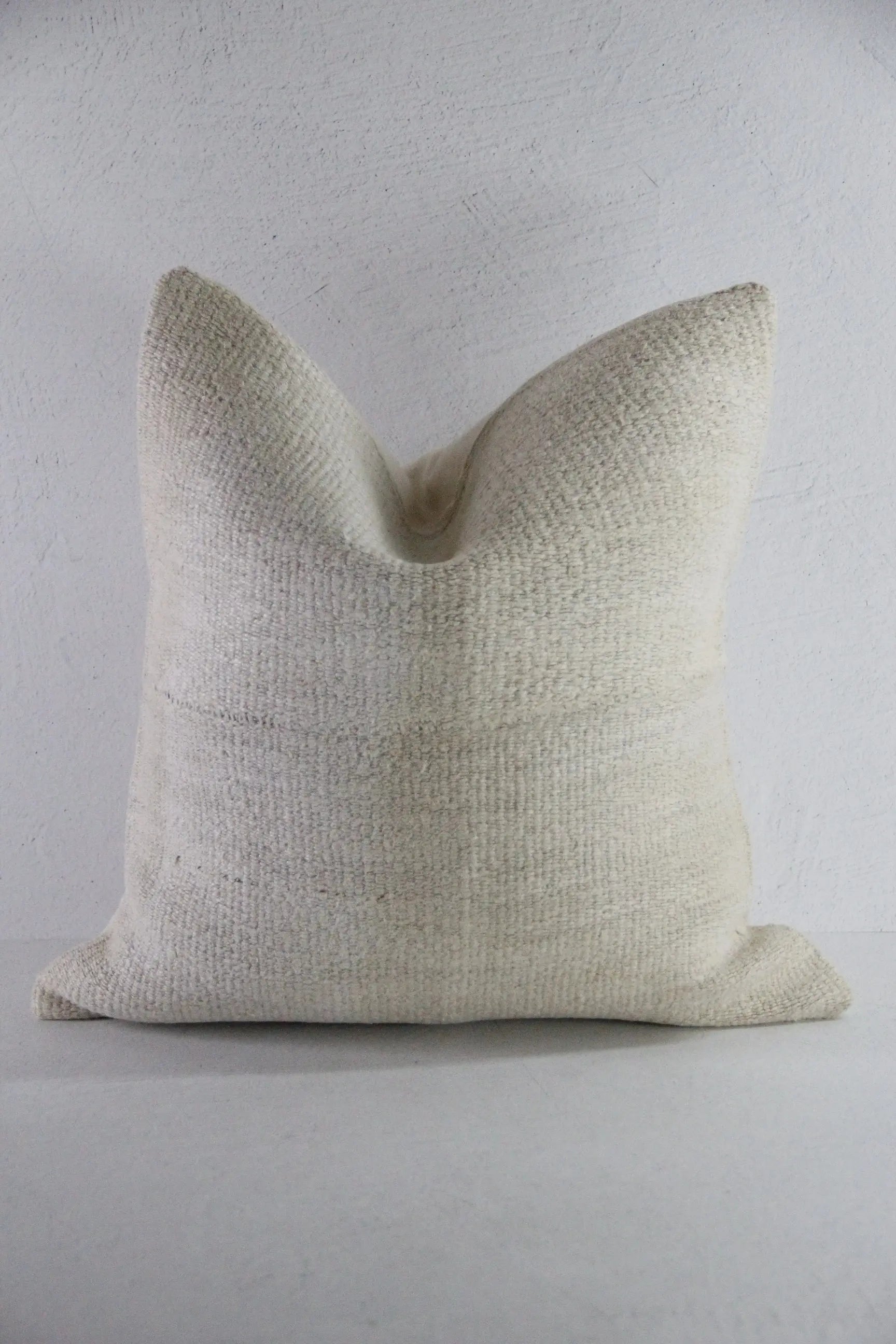 Hemp Pillow | 18" Vintage Turkish Kilim Textile Natural Cover  Debra Hall Lifestyle