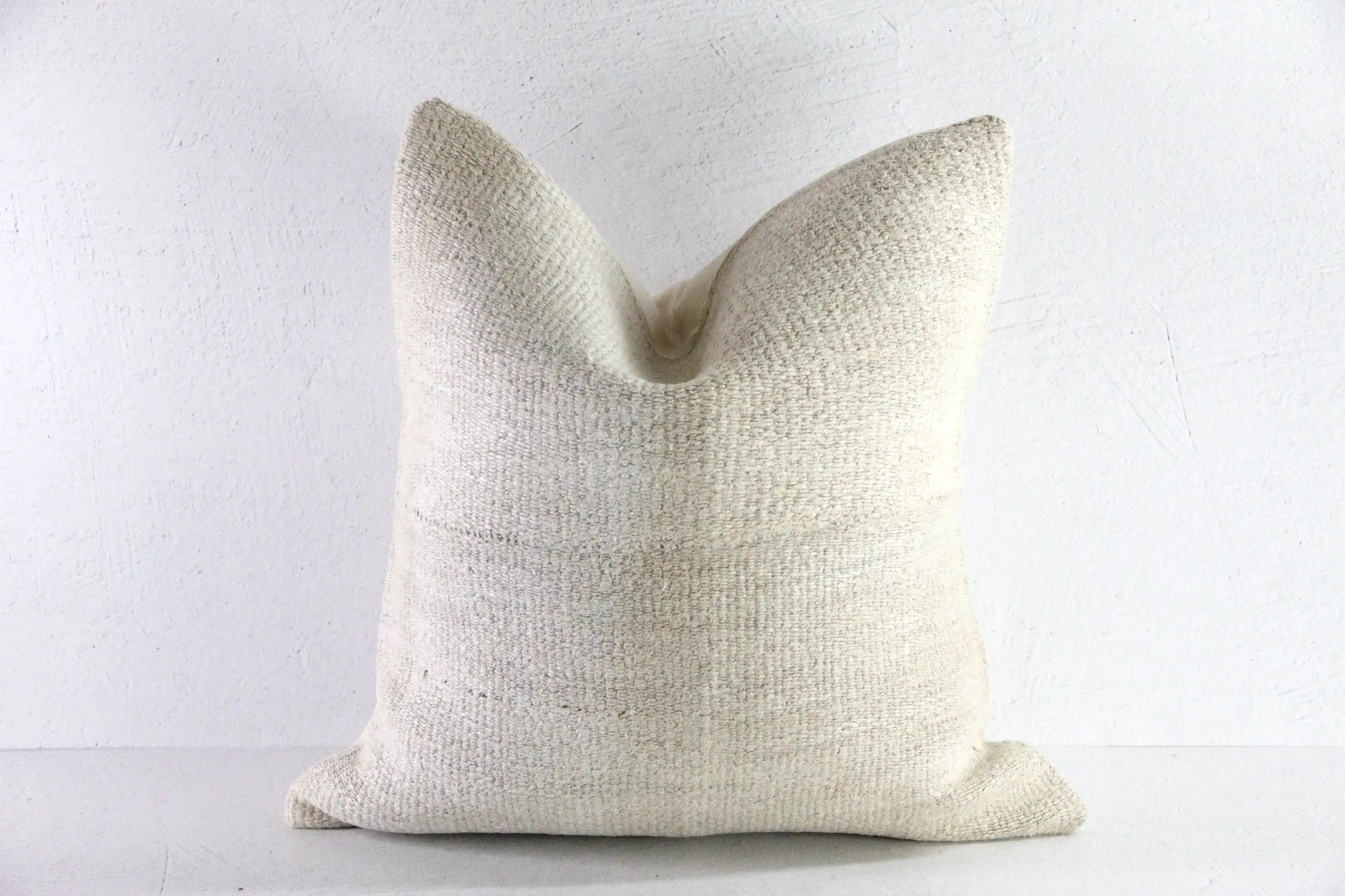 Hemp Pillow | 18" Vintage Turkish Kilim Textile Natural Cover  Debra Hall Lifestyle