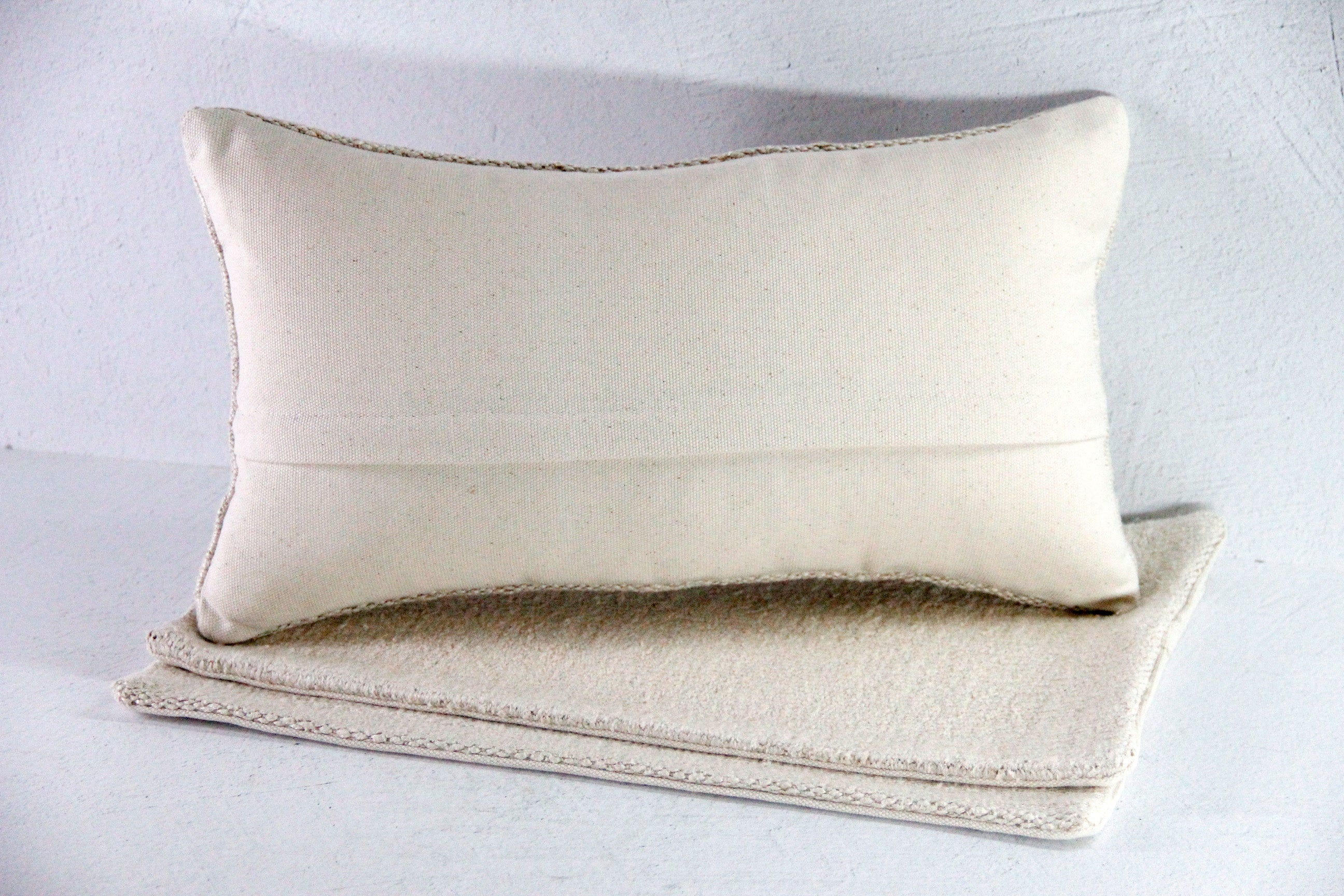 Hemp Pillow | Vintage Fabric Natural Lumbar Pillow Cover