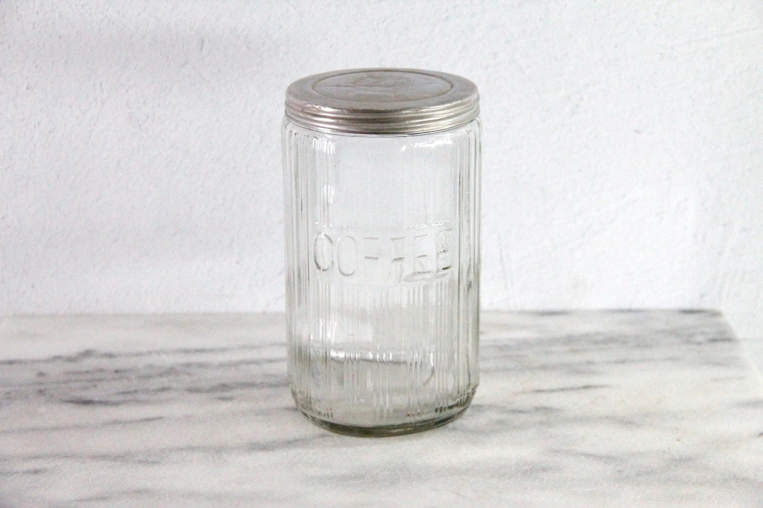 Hoosier Coffee Jar Antique Rare Triple Ribbed Glass 1920s