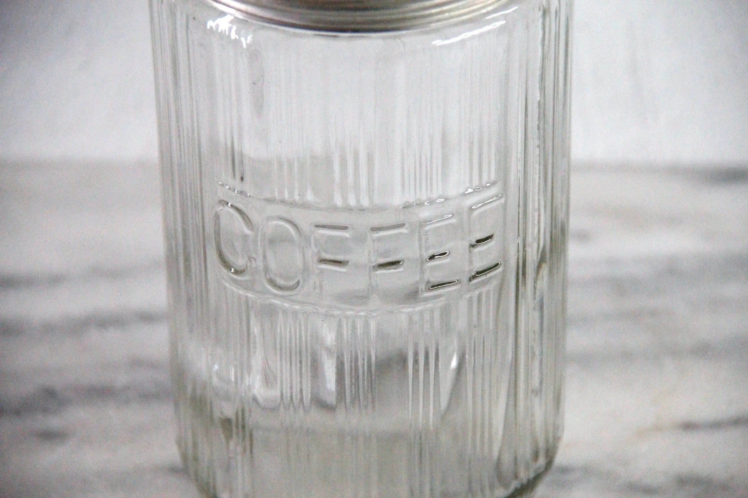 Hoosier Coffee Jar Antique Rare Triple Ribbed Glass 1920s