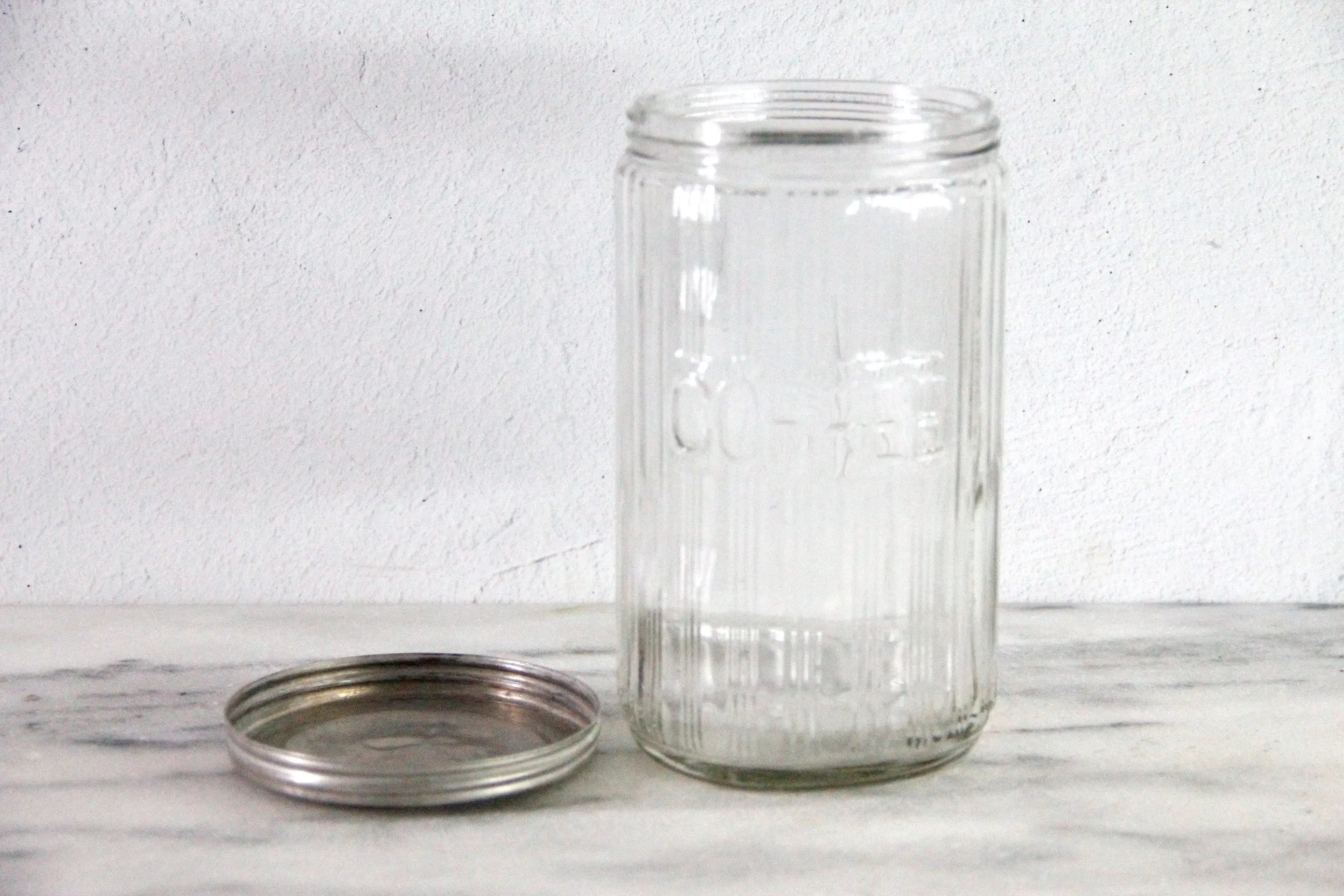 Hoosier Coffee Jar Antique Rare Triple Ribbed Glass 1920s