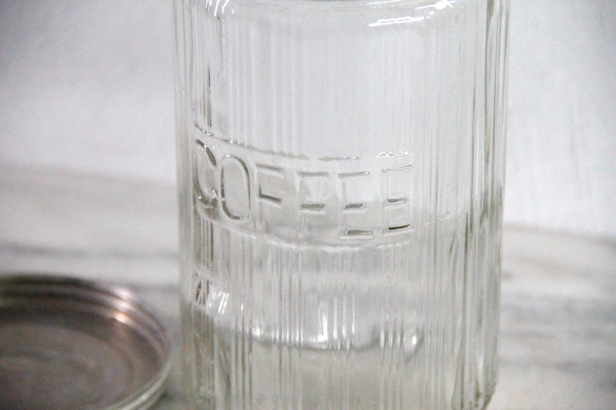 Hoosier Coffee Jar Antique Rare Triple Ribbed Glass 1920s