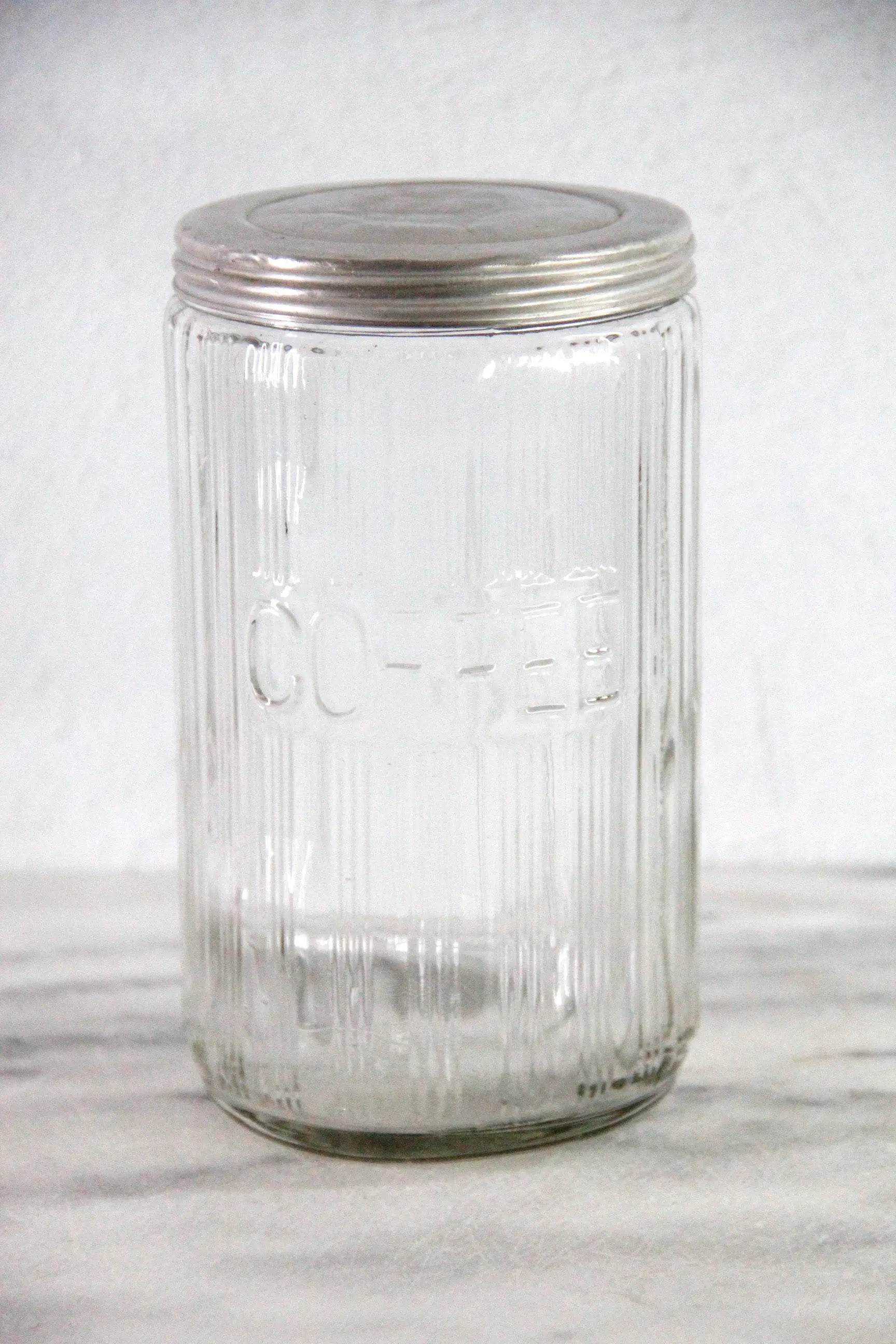 Hoosier Coffee Jar Antique Rare Triple Ribbed Glass 1920s