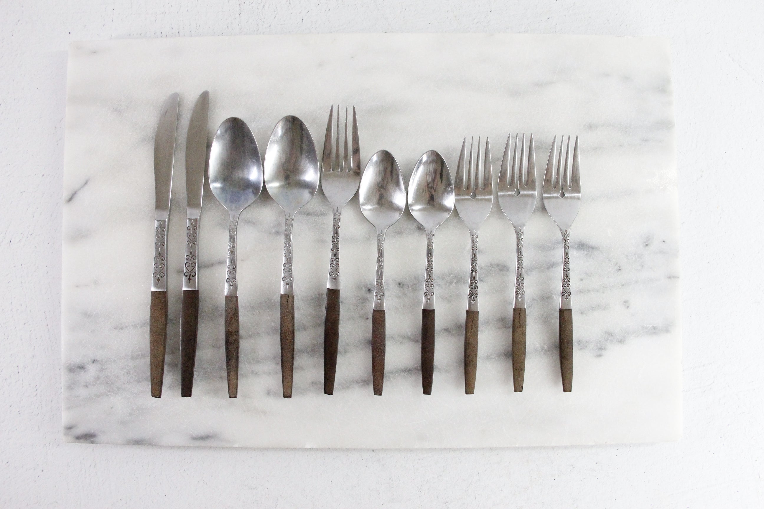 Interpur Flatware Vintage | 10 Danish Modern Assorted Pieces  Debra Hall Lifestyle