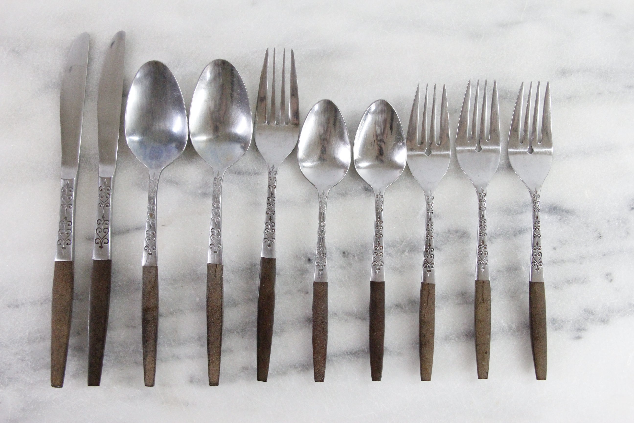 Interpur Flatware Vintage | 10 Danish Modern Assorted Pieces  Debra Hall Lifestyle