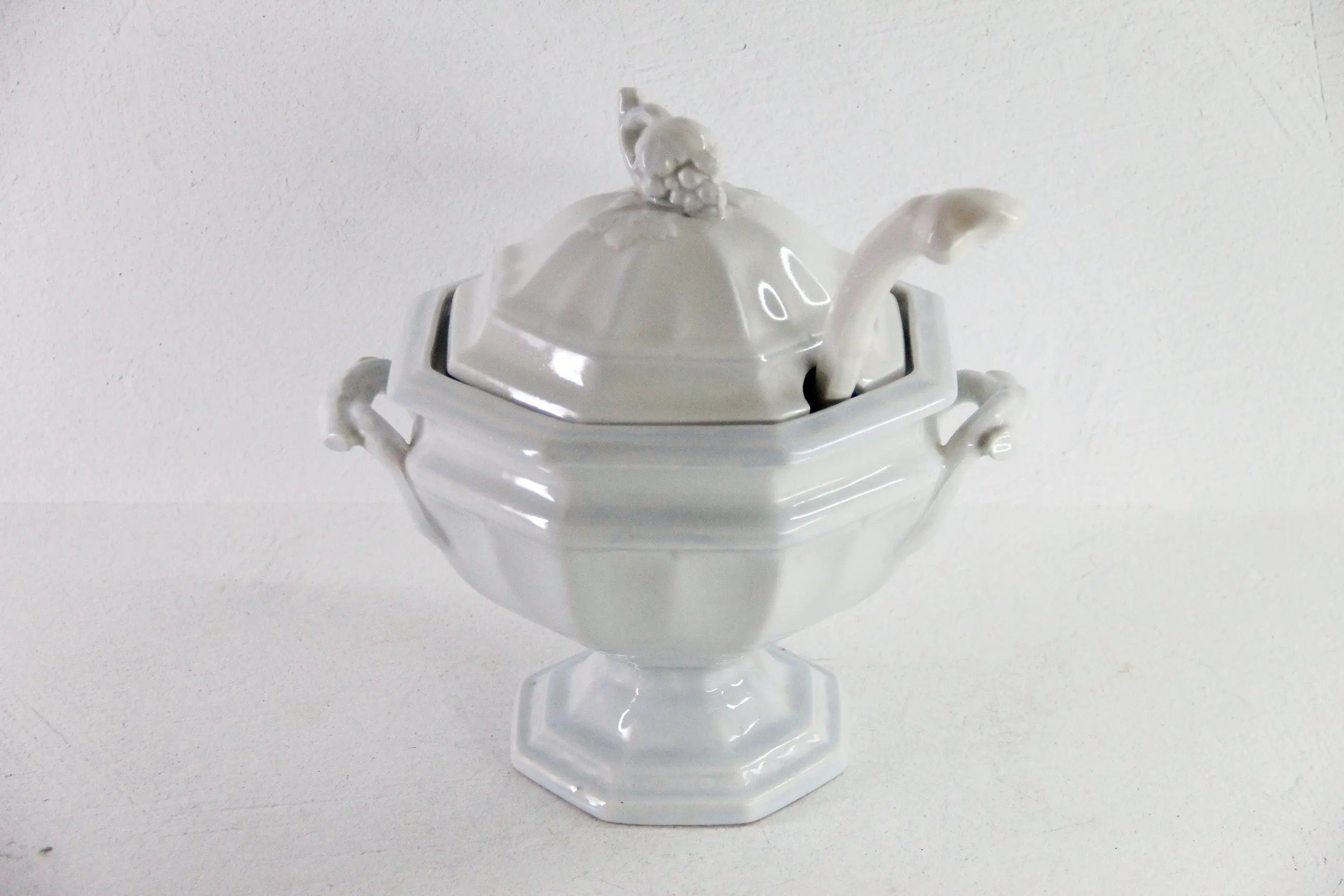 Ironstone Tureen with Ladle Antique White Staffordshire C.1840-60  Debra Hall Lifestyle
