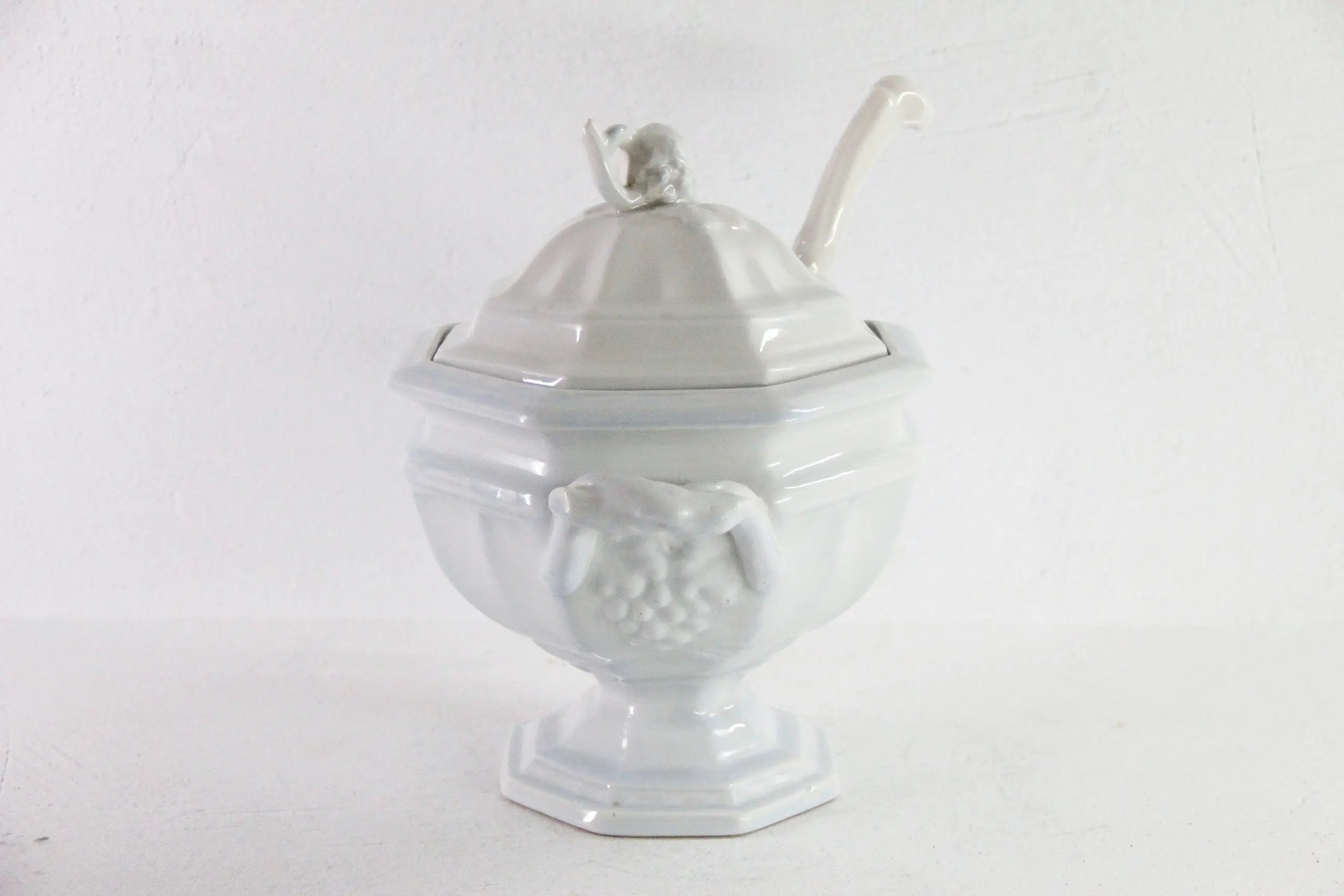 Ironstone Tureen with Ladle Antique White Staffordshire C.1840-60  Debra Hall Lifestyle