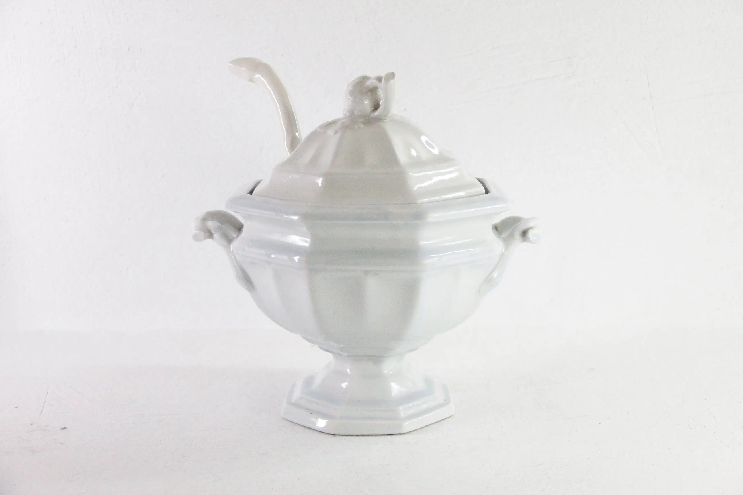 Ironstone Tureen with Ladle Antique White Staffordshire C.1840-60  Debra Hall Lifestyle