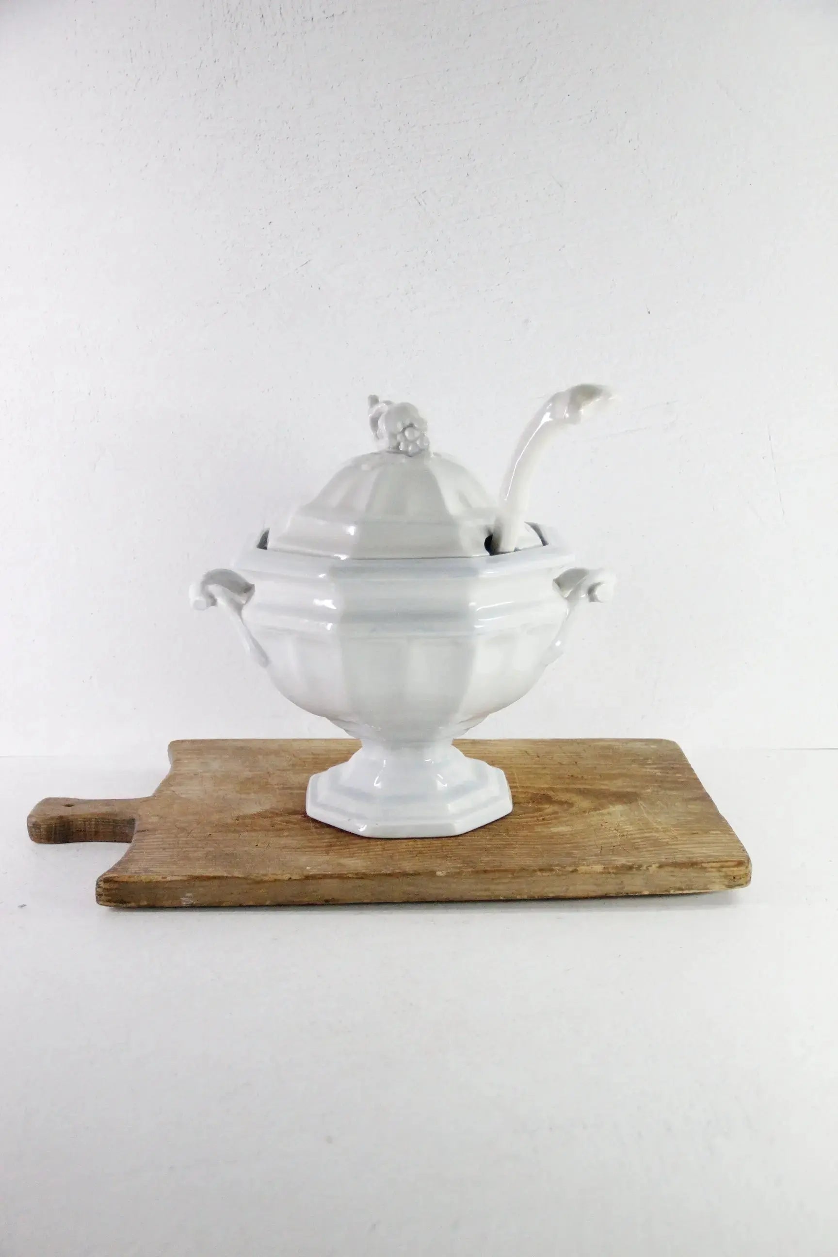 Ironstone Tureen with Ladle Antique White Staffordshire C.1840-60  Debra Hall Lifestyle
