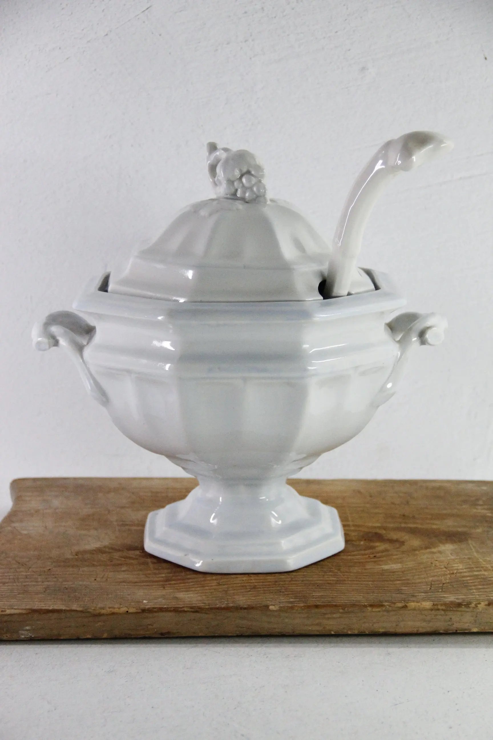 Ironstone Tureen with Ladle Antique White Staffordshire C.1840-60  Debra Hall Lifestyle