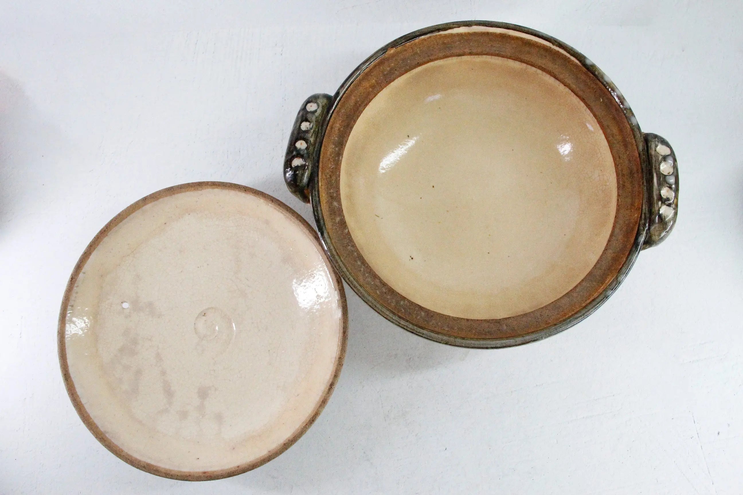 Large Donabe Pot Vintage Japanese Handmade Stoneware