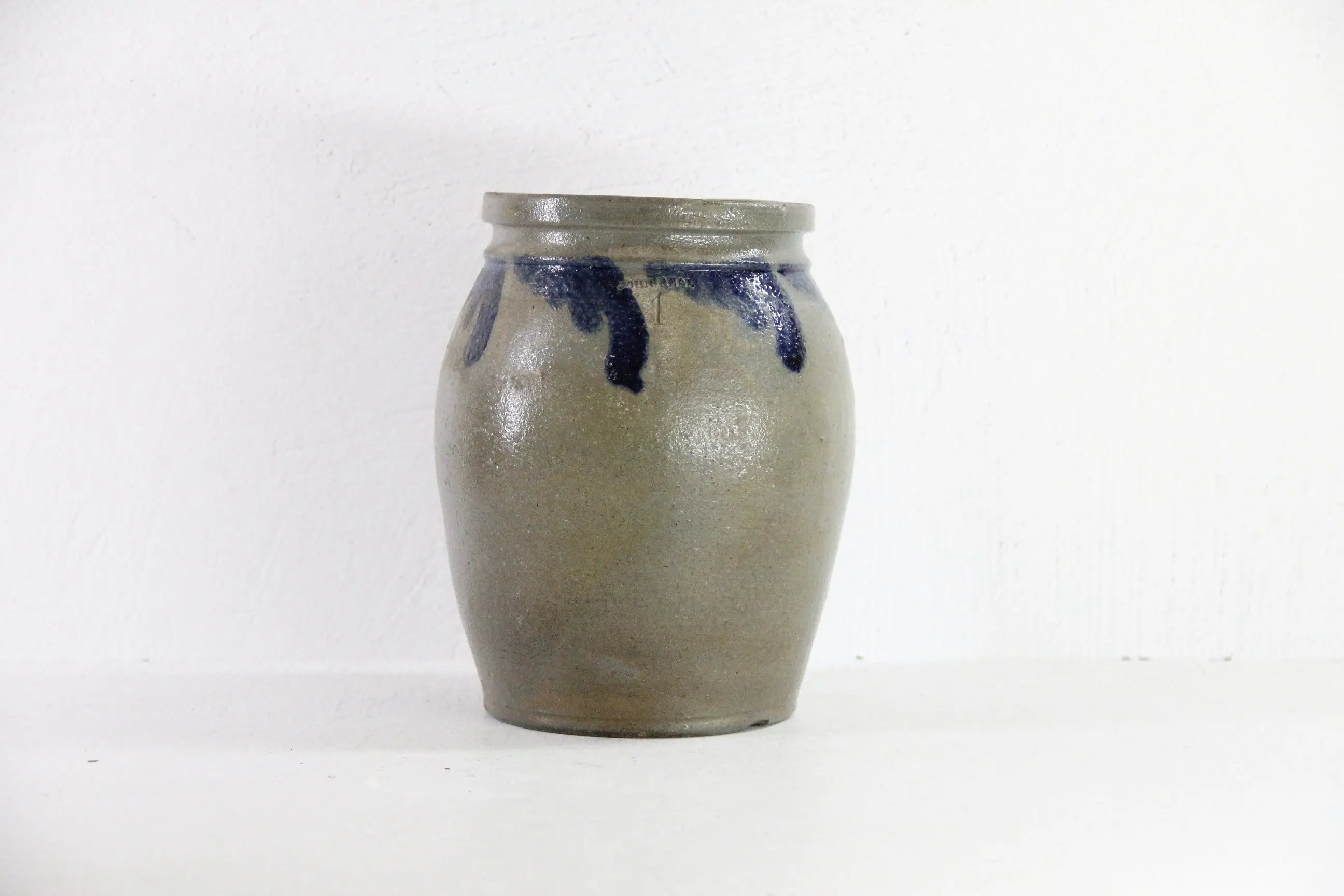 John Bell Pottery | Antique 1 Gallon Crock With Blue Design  Debra Hall Lifestyle