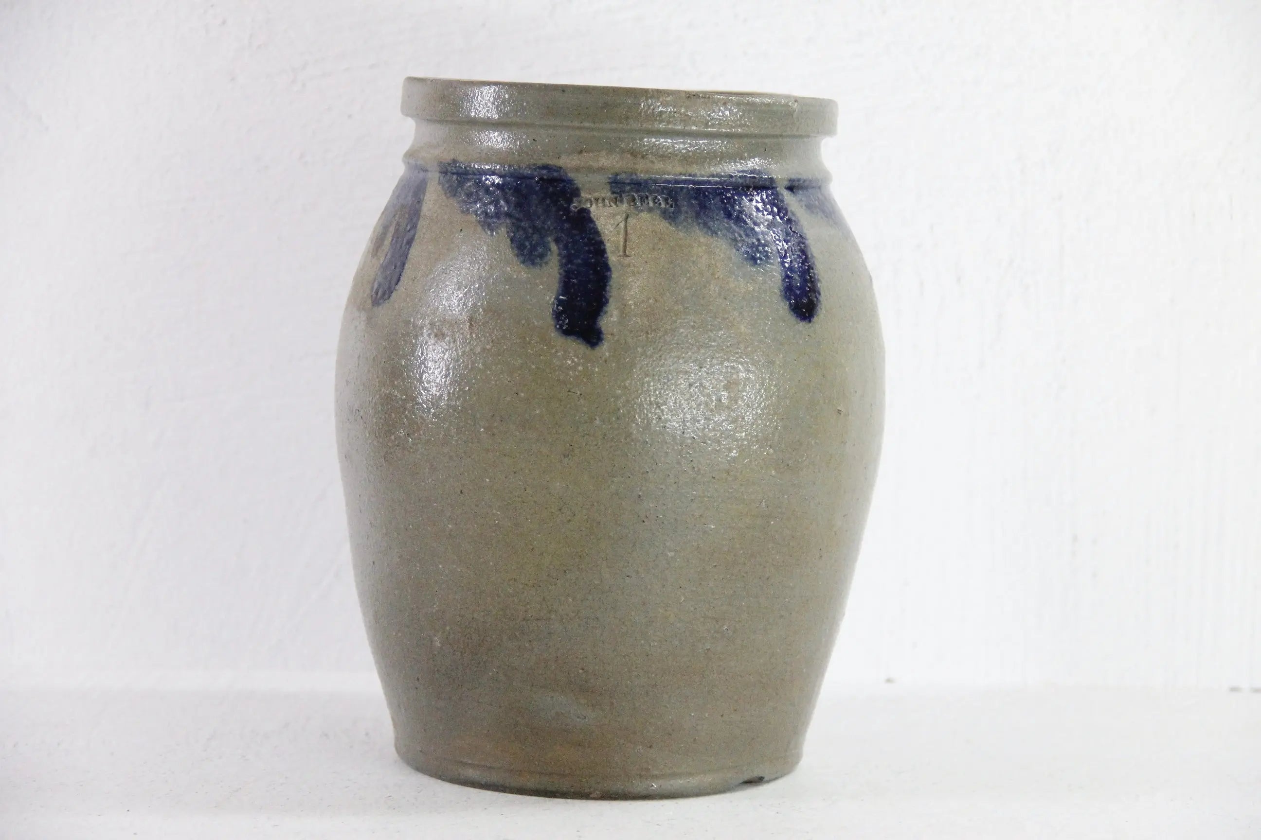 John Bell Pottery | Antique 1 Gallon Crock With Blue Design  Debra Hall Lifestyle