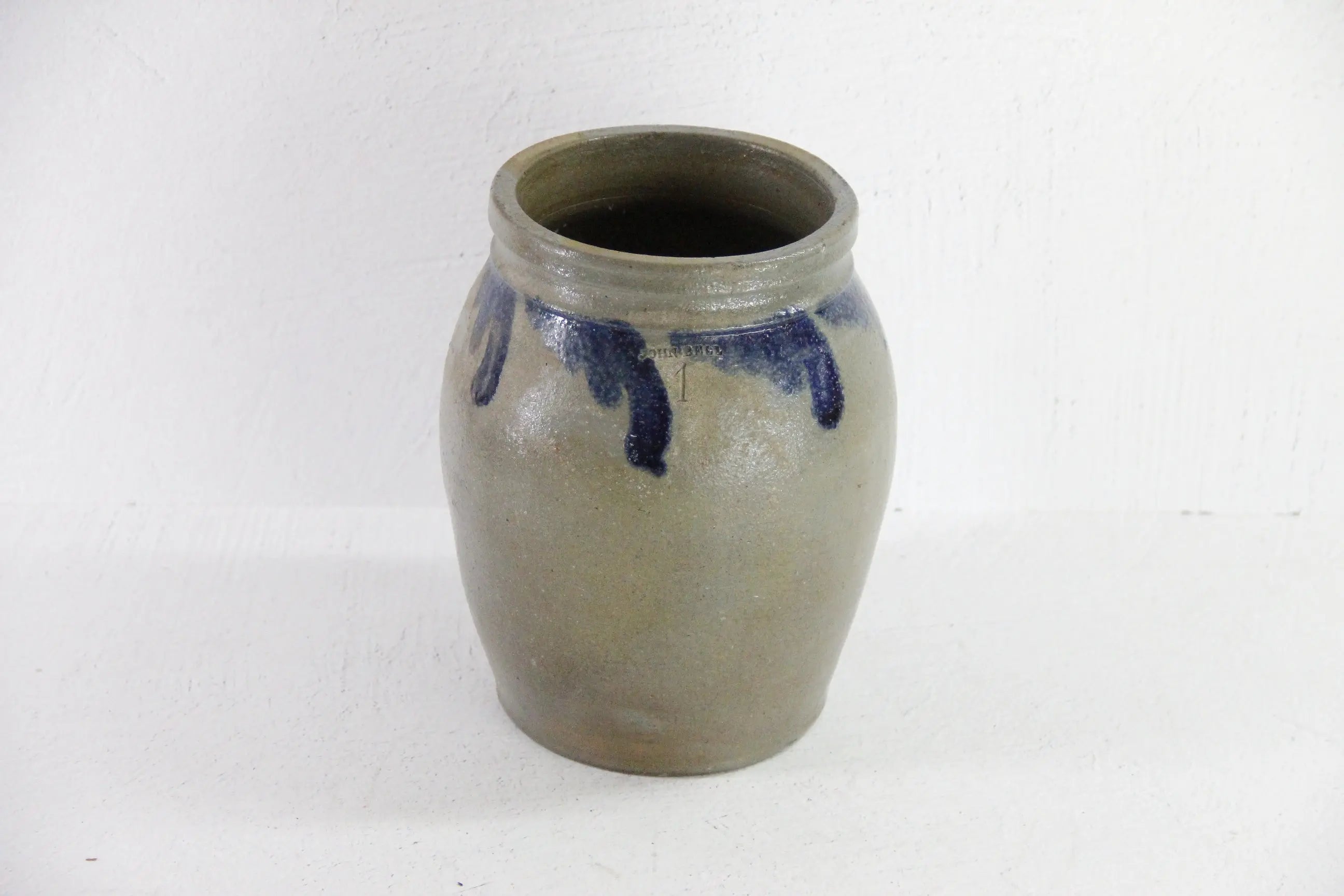 John Bell Pottery | Antique 1 Gallon Crock With Blue Design  Debra Hall Lifestyle