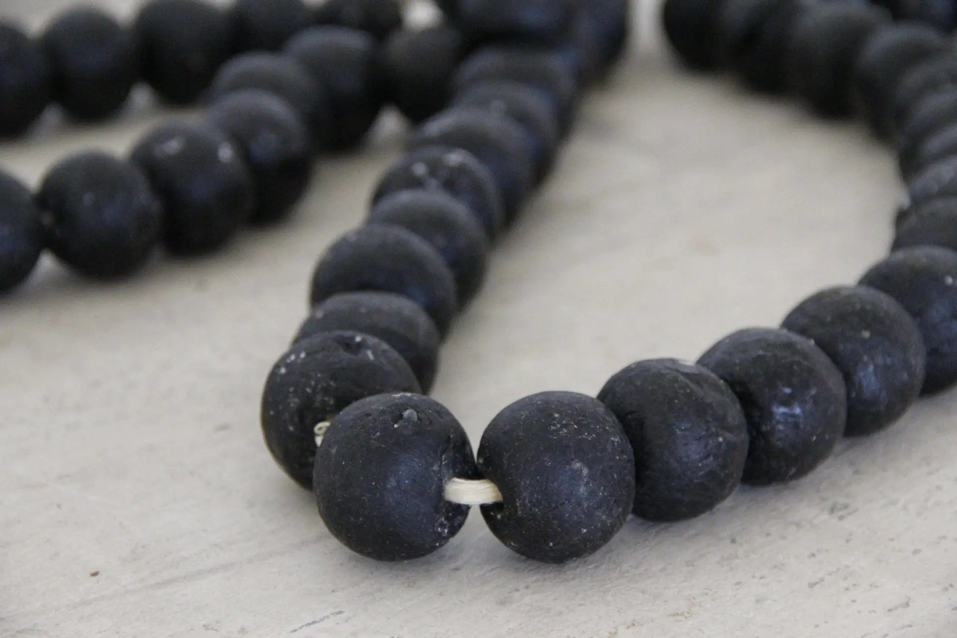 Jumbo Black Glass Bead Strand  Debra Hall Lifestyle