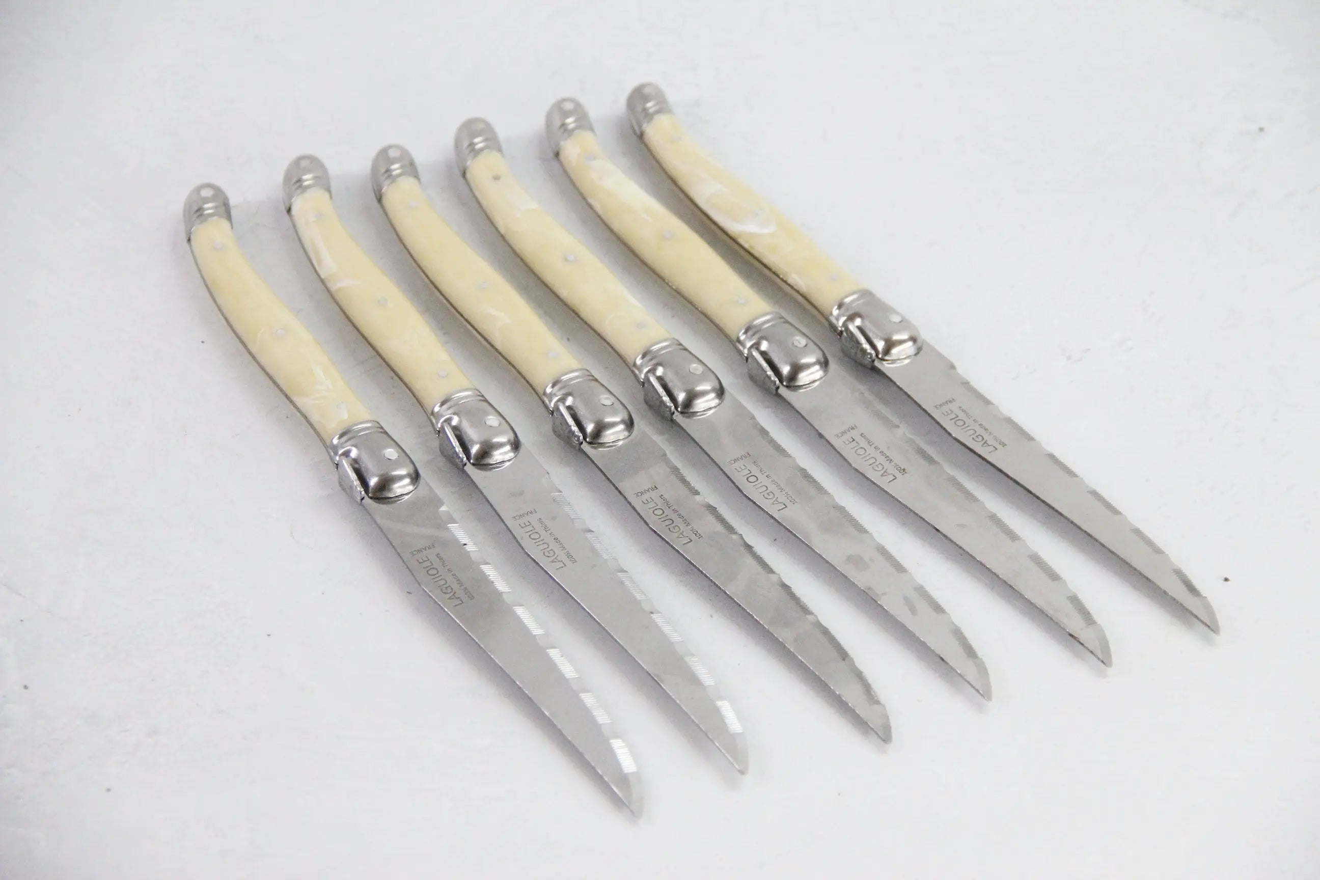 Laguiole Steak Knife Set | Vintage Cream Jean Dubost with Bee  Debra Hall Lifestyle