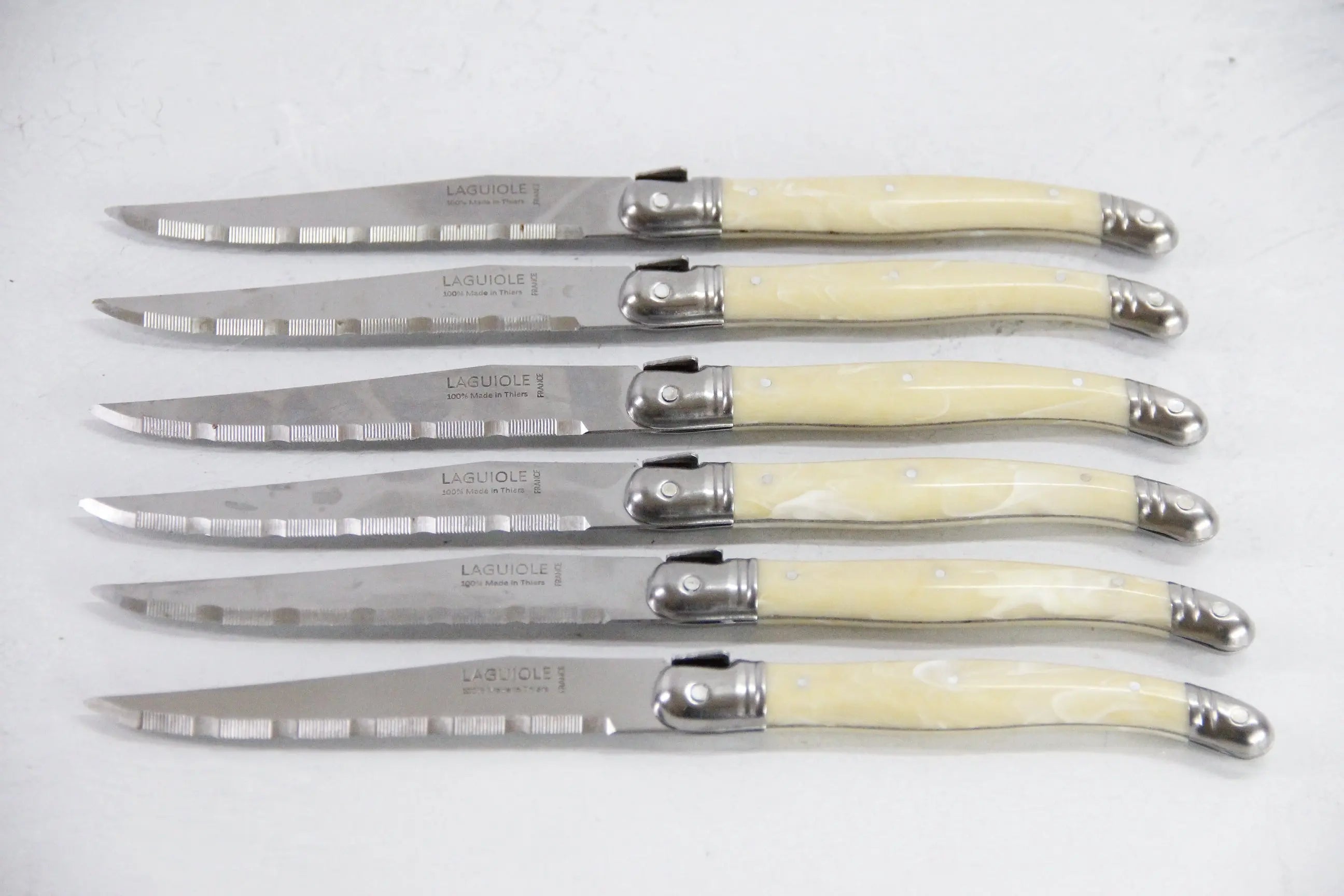 Laguiole Steak Knife Set | Vintage Cream Jean Dubost with Bee  Debra Hall Lifestyle