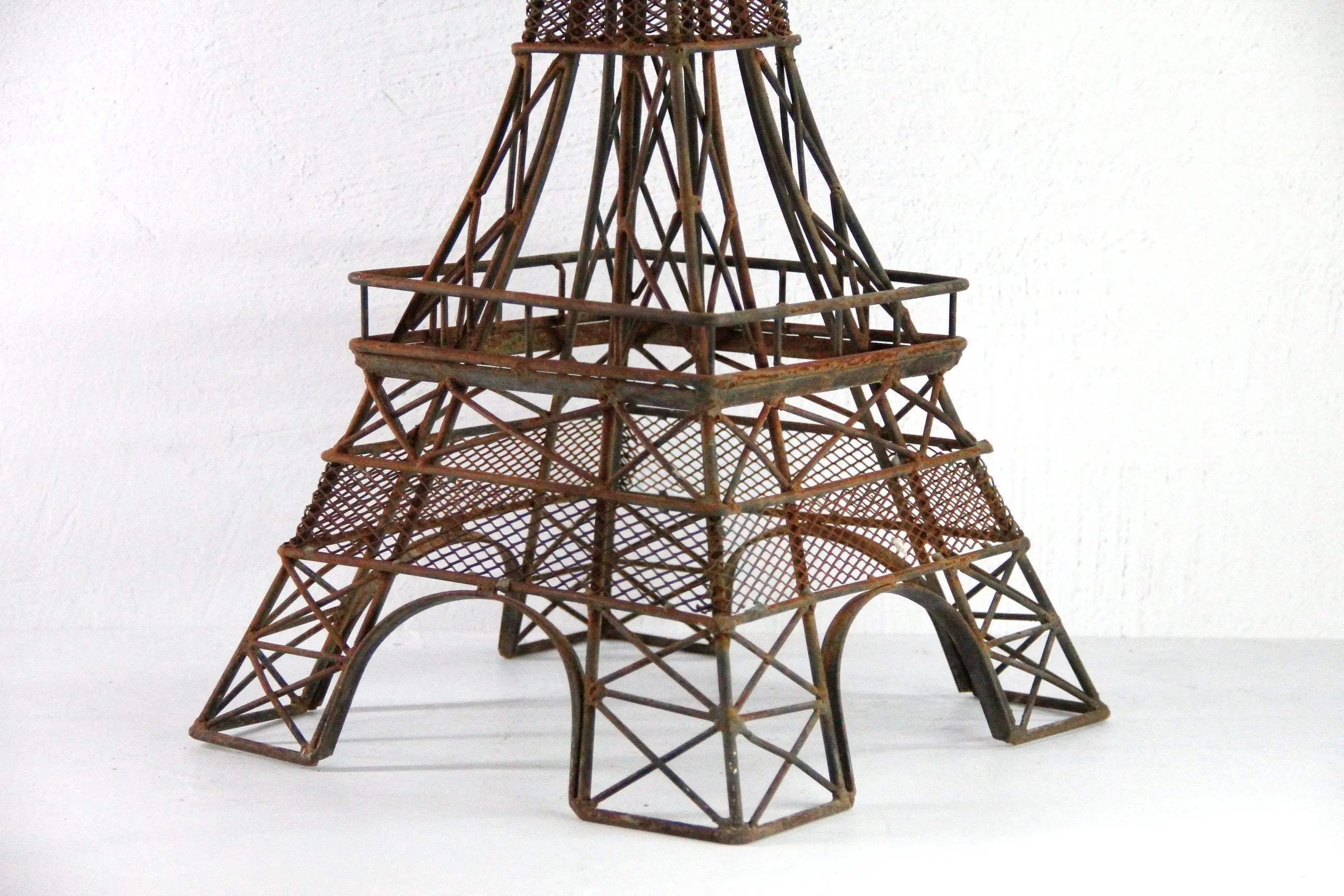 Large Iron Eiffel Tower Statuary | 1970s Tabletop Garden Decor  Debra Hall Lifestyle