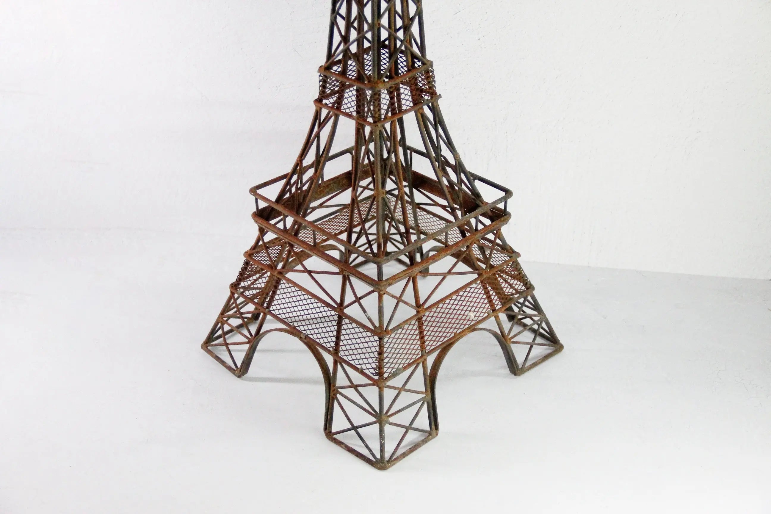 Large Iron Eiffel Tower Statuary | 1970s Tabletop Garden Decor  Debra Hall Lifestyle