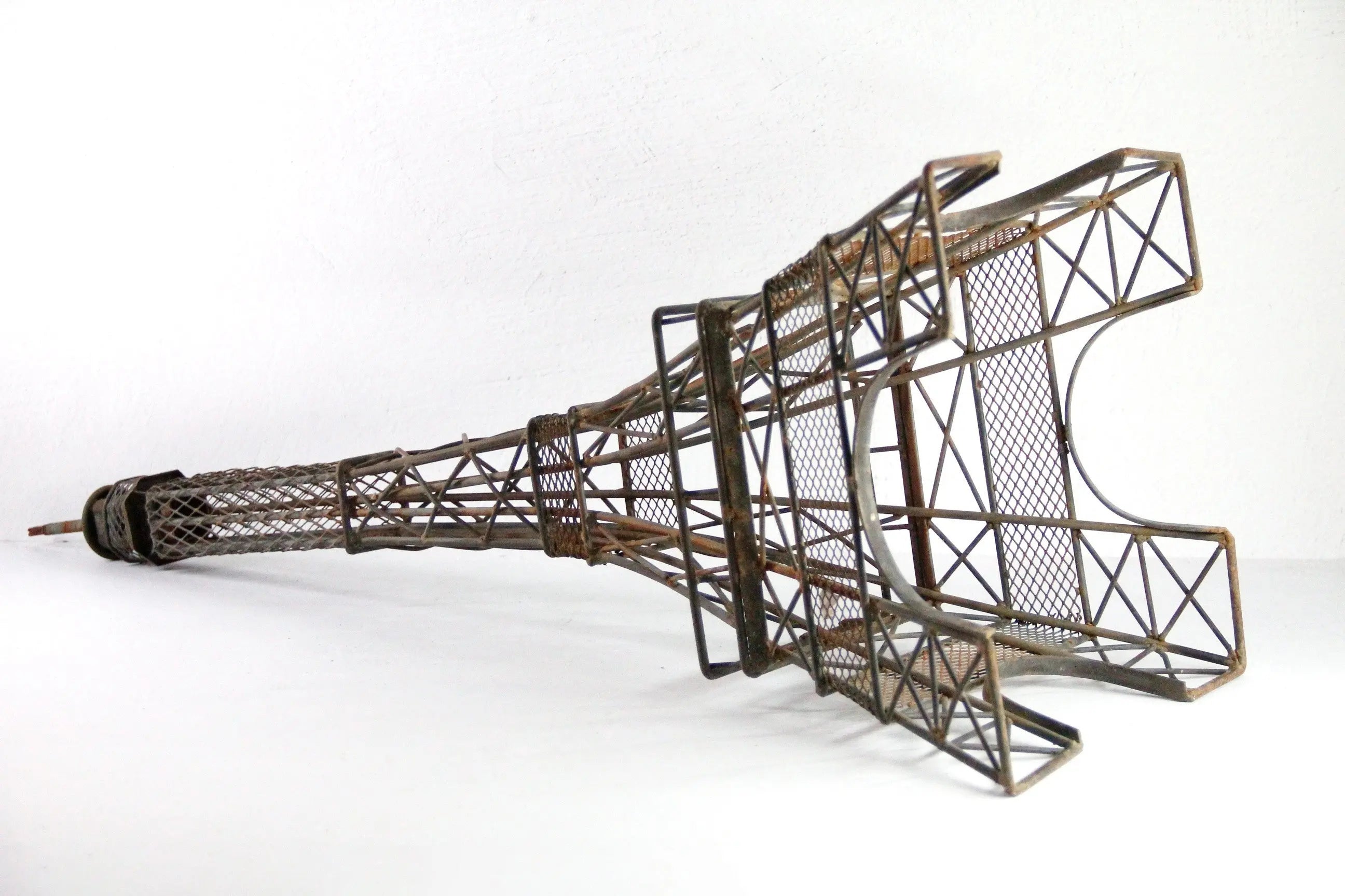 Large Iron Eiffel Tower Statuary | 1970s Tabletop Garden Decor  Debra Hall Lifestyle
