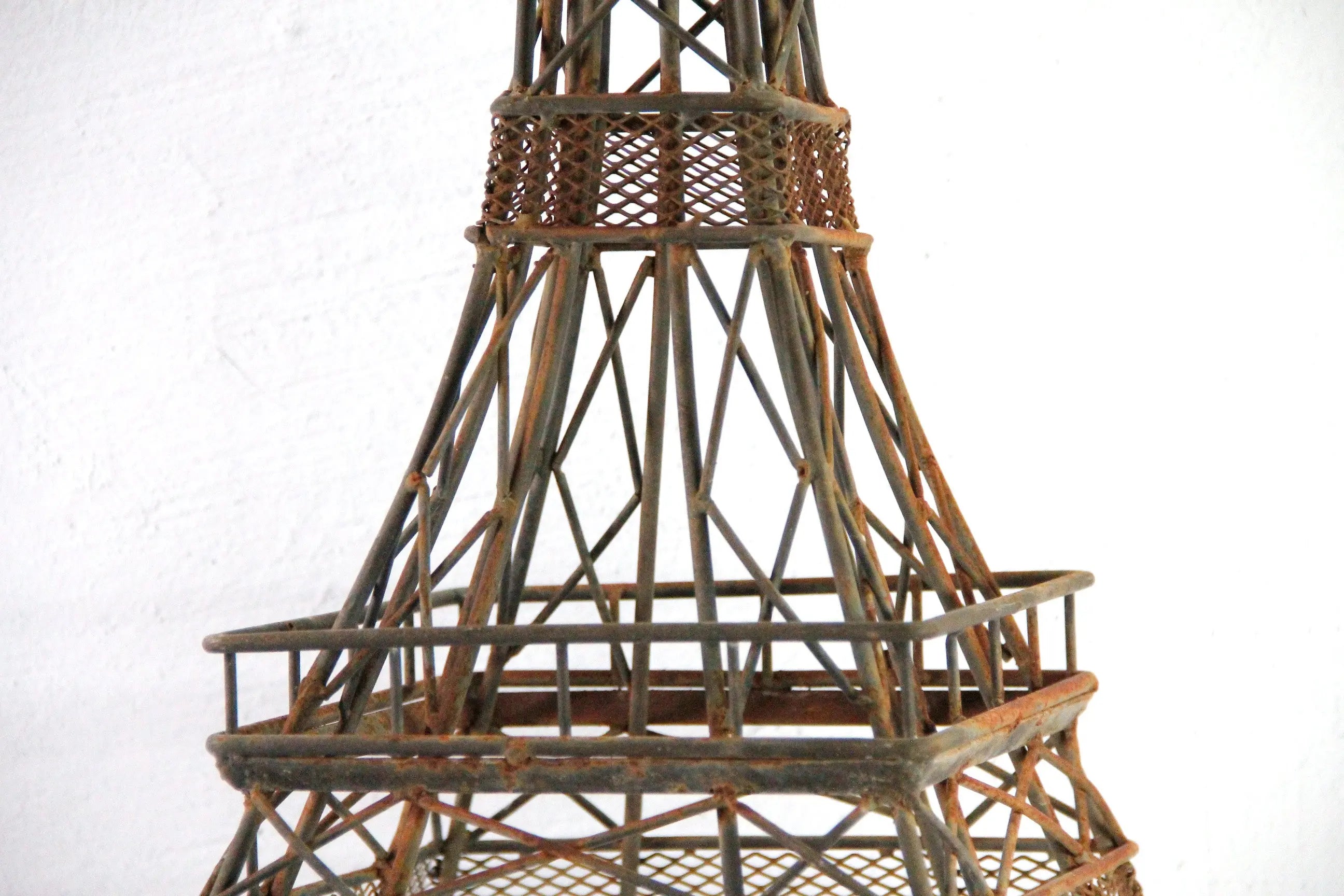 Large Iron Eiffel Tower Statuary | 1970s Tabletop Garden Decor  Debra Hall Lifestyle