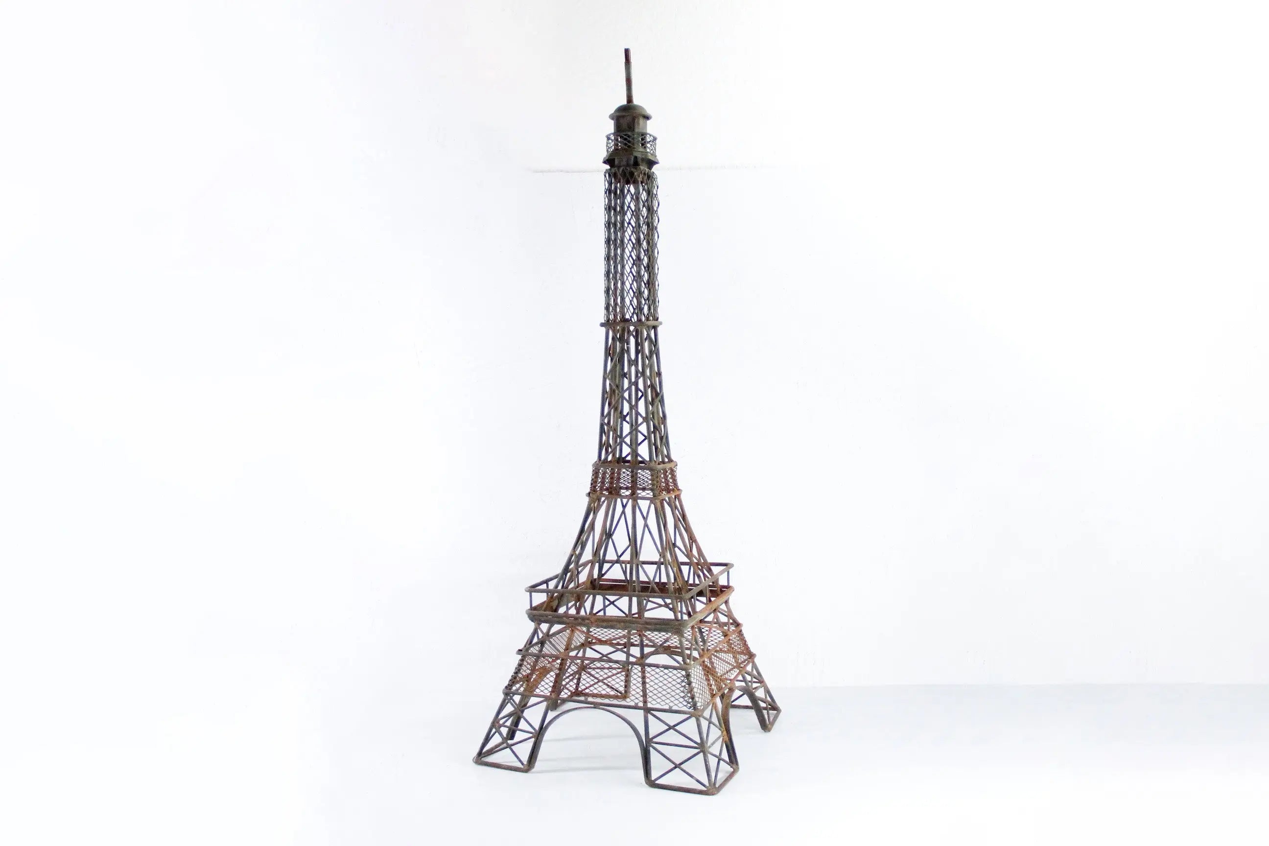 Large Iron Eiffel Tower Statuary | 1970s Tabletop Garden Decor  Debra Hall Lifestyle