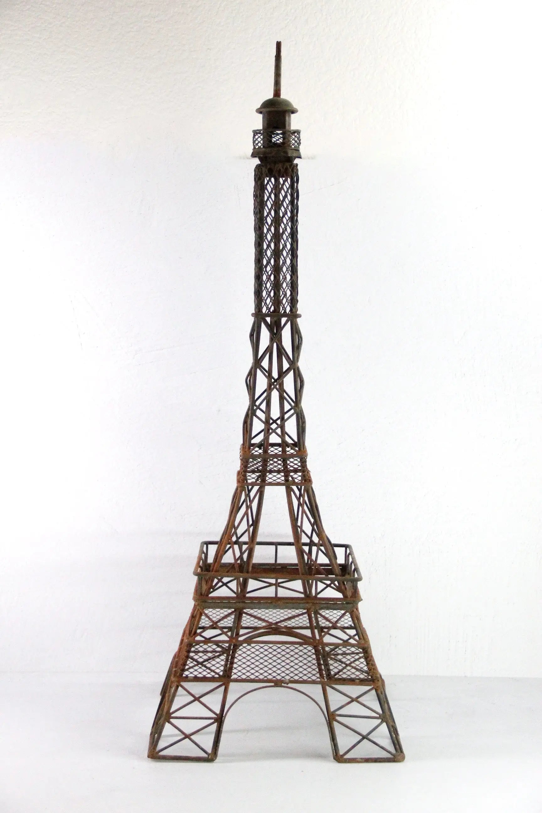 Large Iron Eiffel Tower Statuary | 1970s Tabletop Garden Decor  Debra Hall Lifestyle