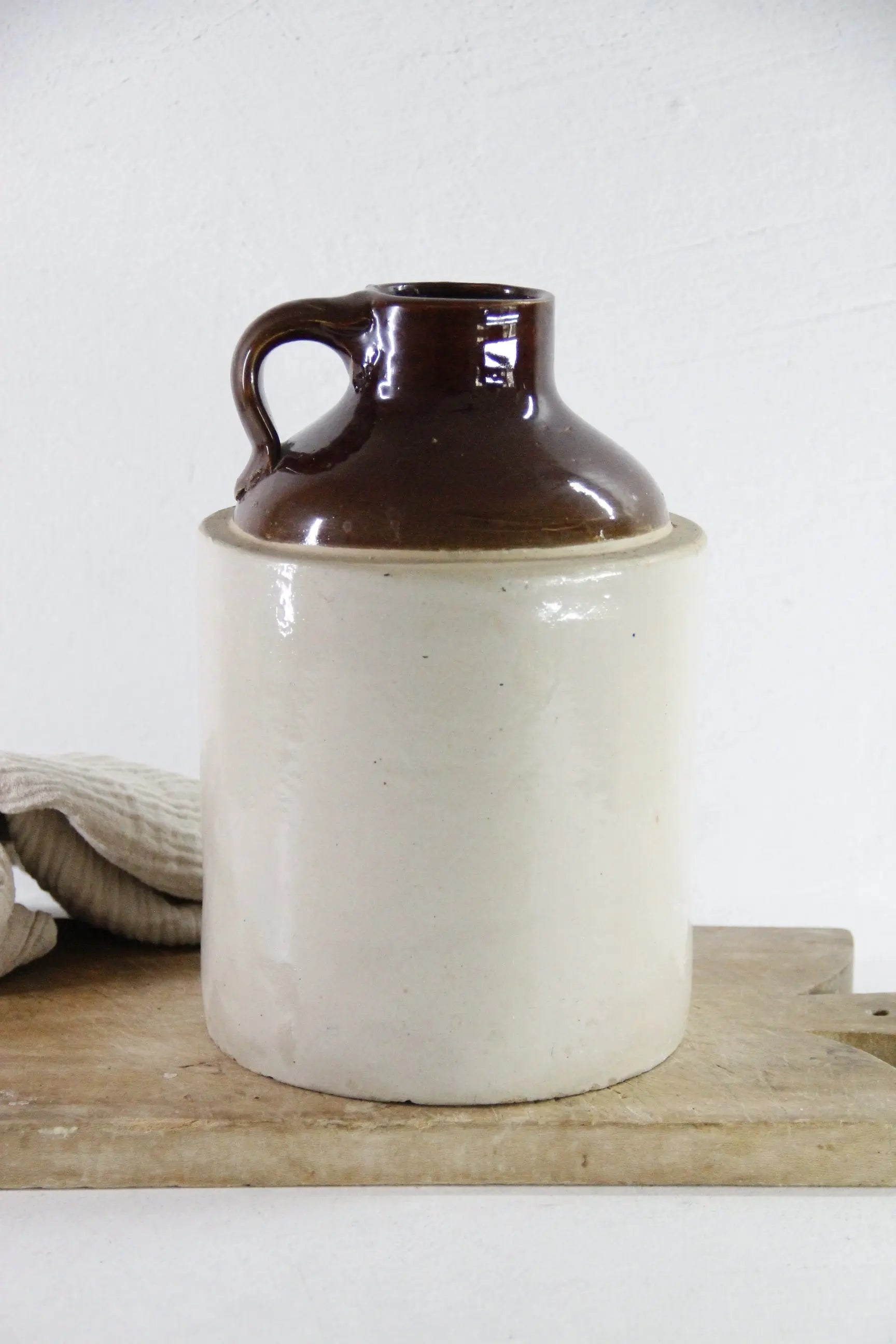 Large Stoneware Jug | Antique Two Tone Whiskey Bottle  Debra Hall Lifestyle