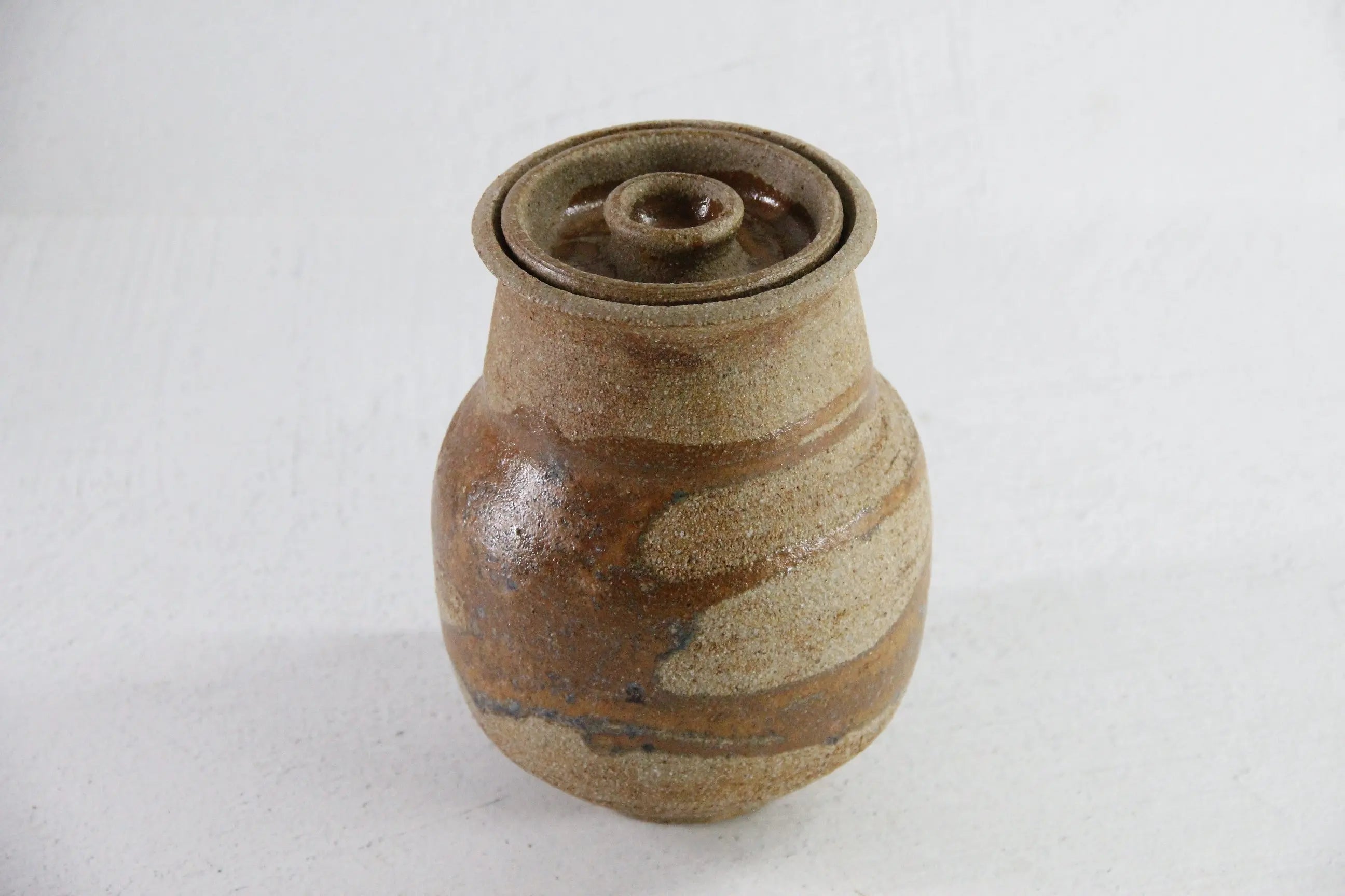 Lidded Jar Pottery Vintage | MCM Handmade Studio Art  Debra Hall Lifestyle