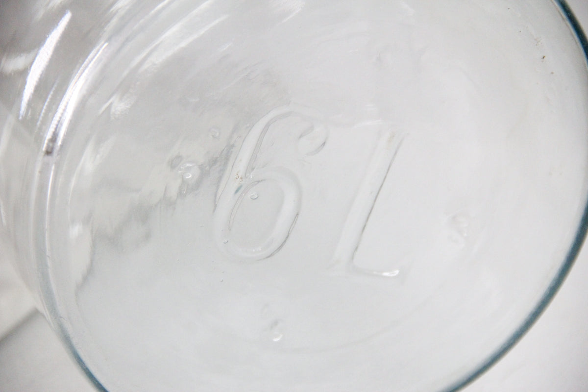 Antique French Glass Jar | Large Blue Tint Pickling Vessel