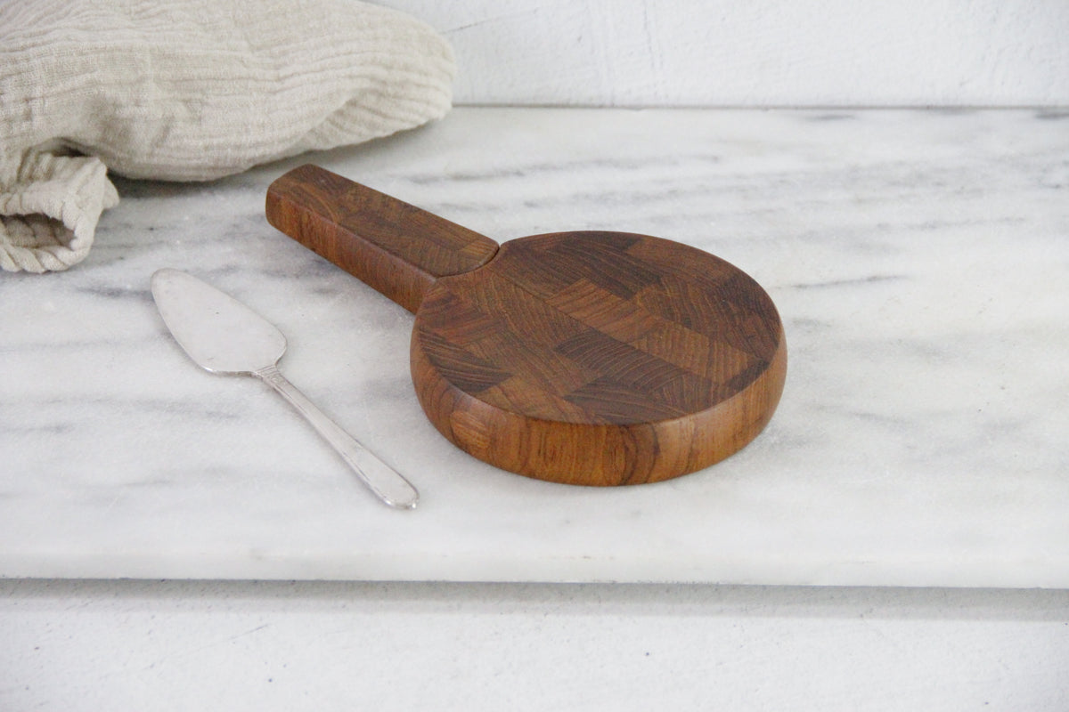 Vintage Dansk Cheese Board With Knife | Small Cutting Board